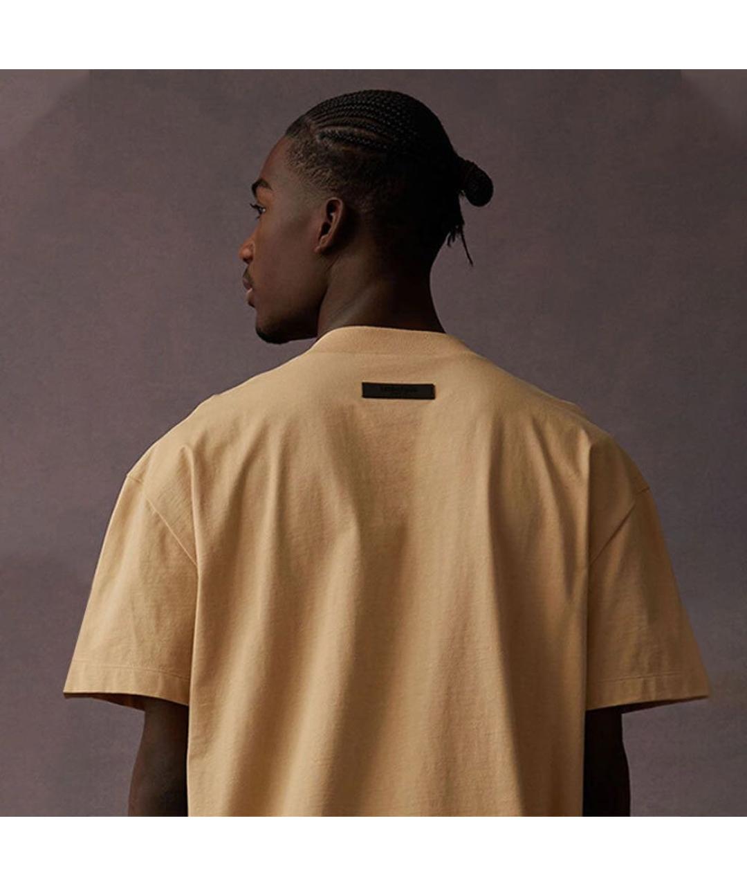 FEAR OF GOD ESSENTIALS Бежевая хлопковая футболка, фото 2