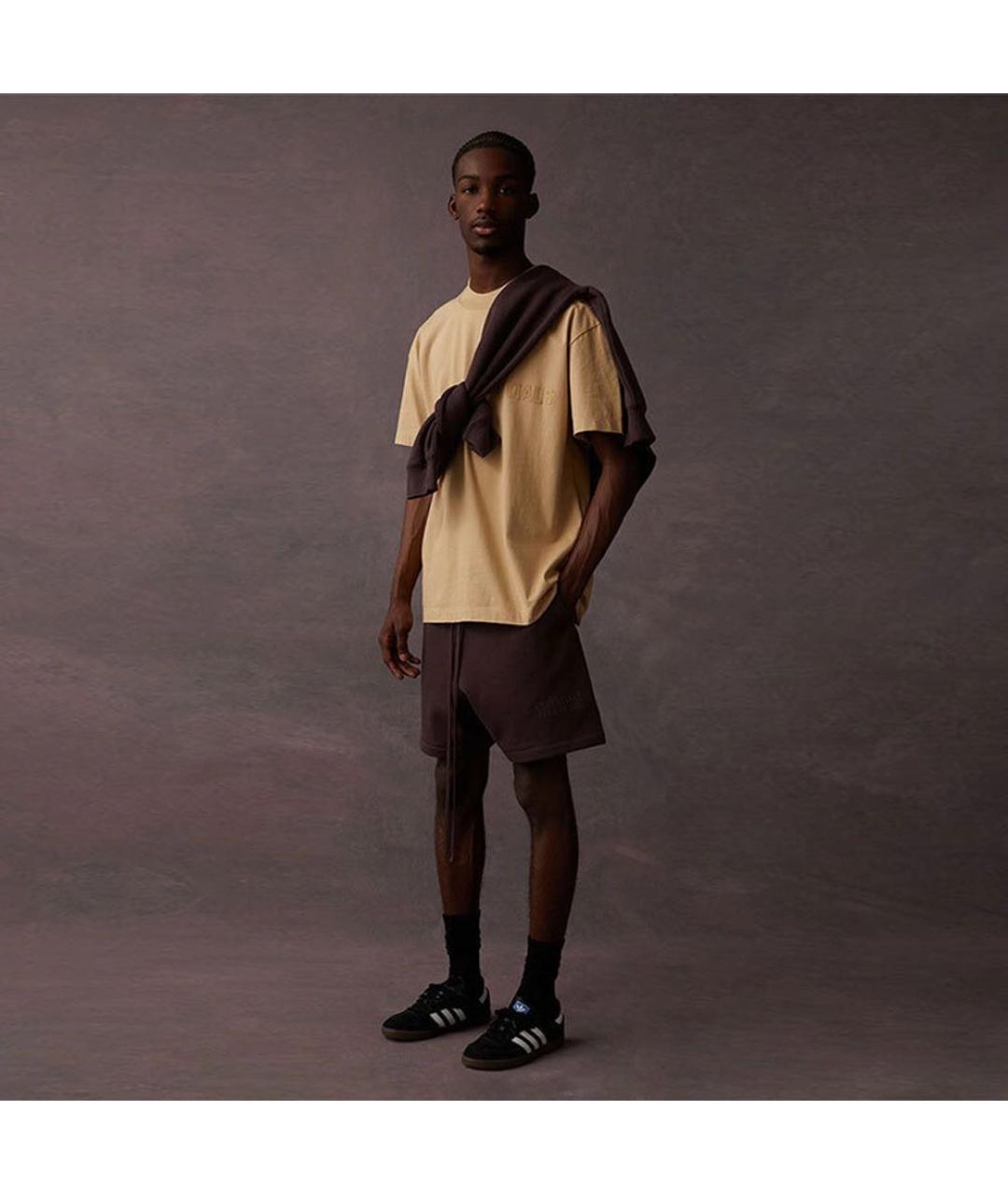 FEAR OF GOD ESSENTIALS Бежевая хлопковая футболка, фото 5