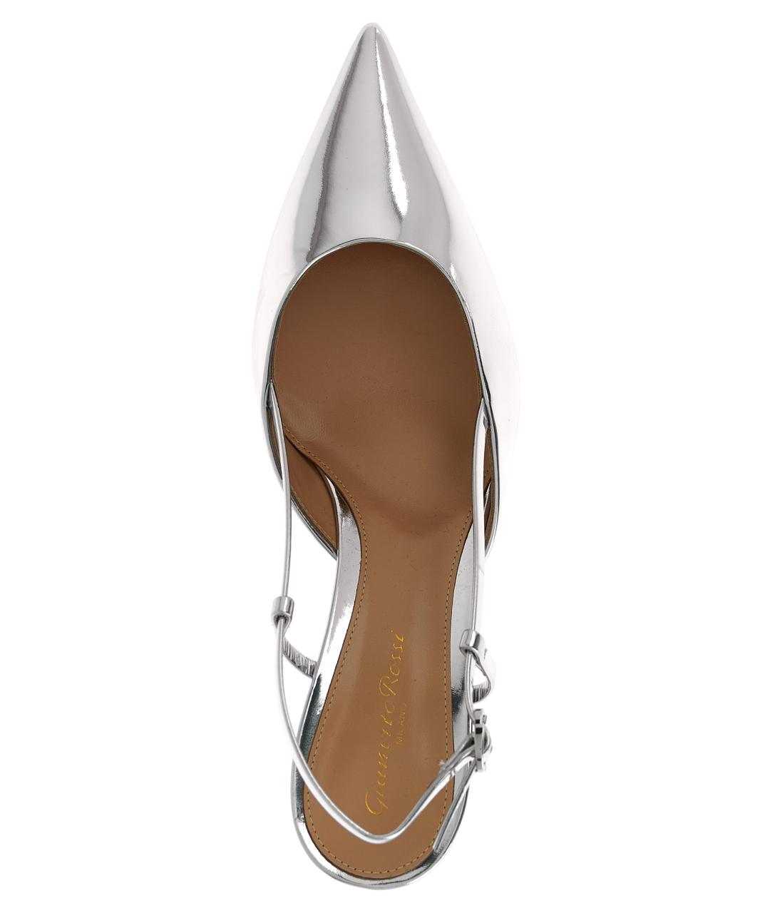 GIANVITO ROSSI Серебряные кожаные туфли, фото 4