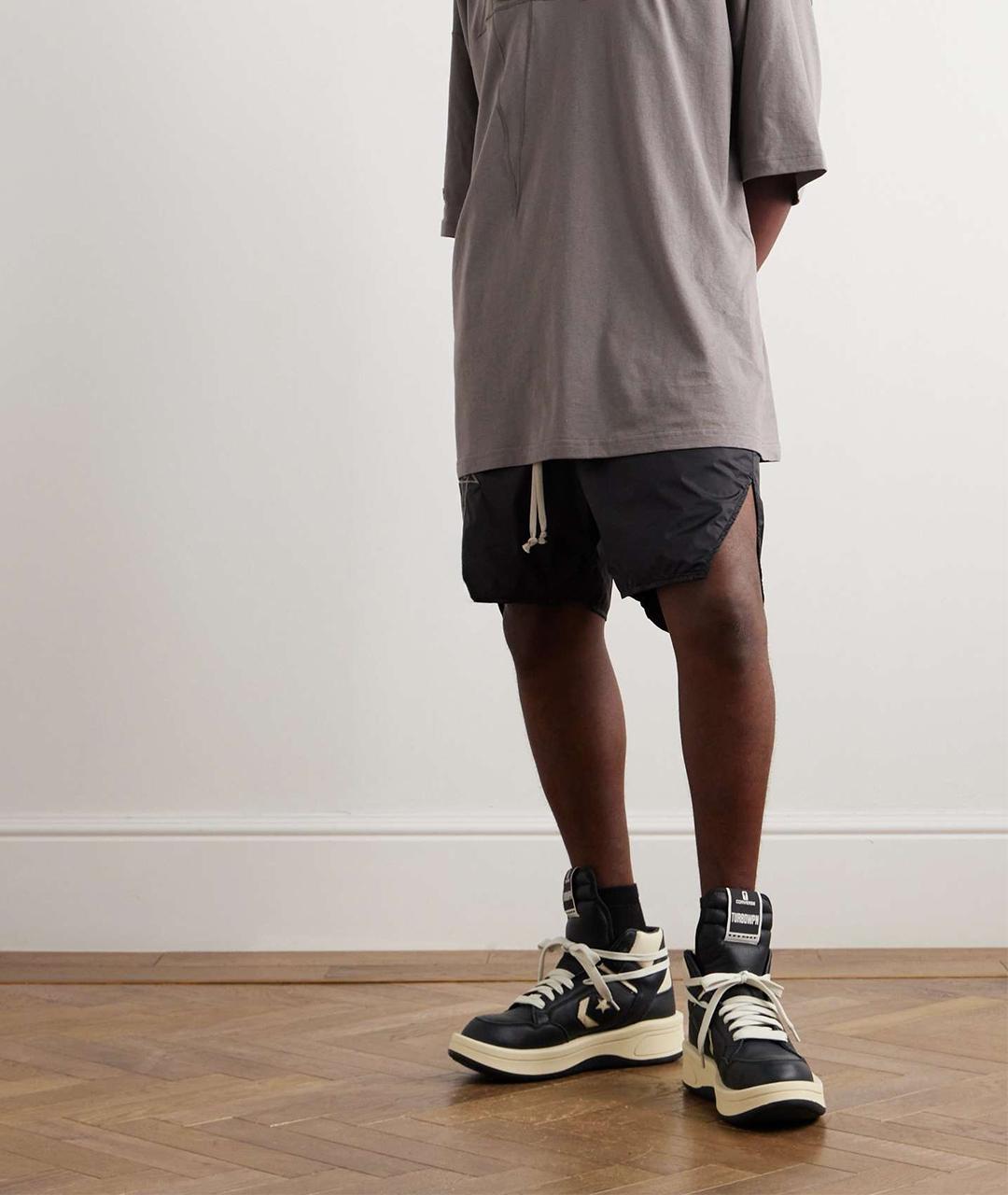 RICK OWENS Черные кожаные высокие кроссовки / кеды, фото 6