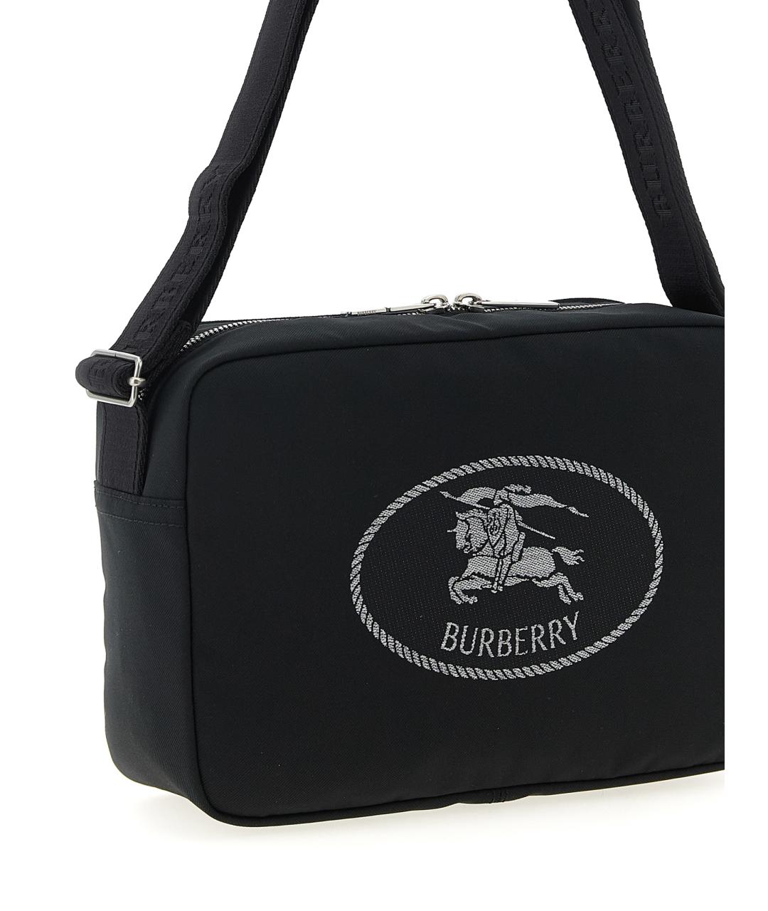 BURBERRY Черная синтетическая сумка на плечо, фото 3