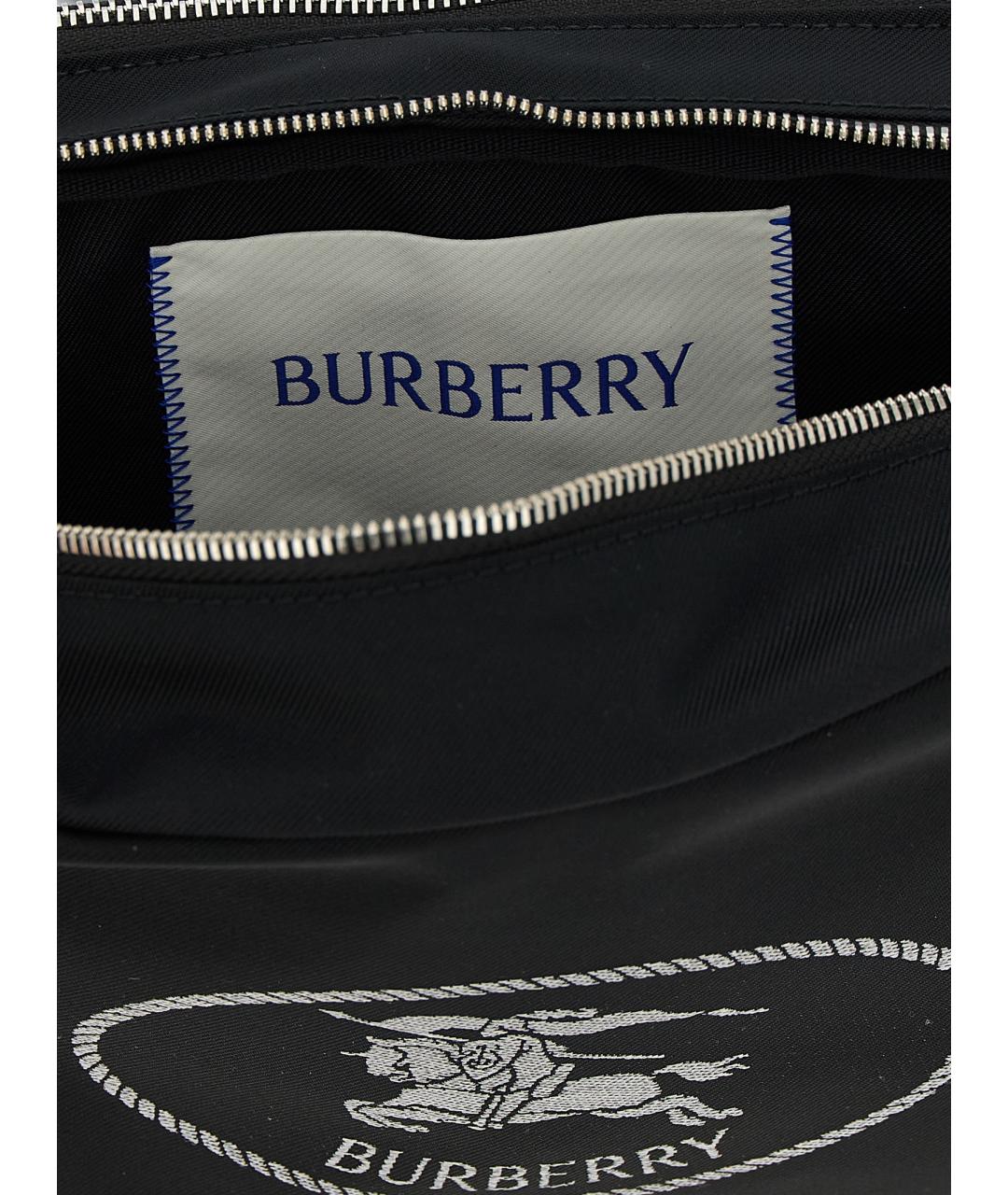 BURBERRY Черная синтетическая сумка на плечо, фото 4