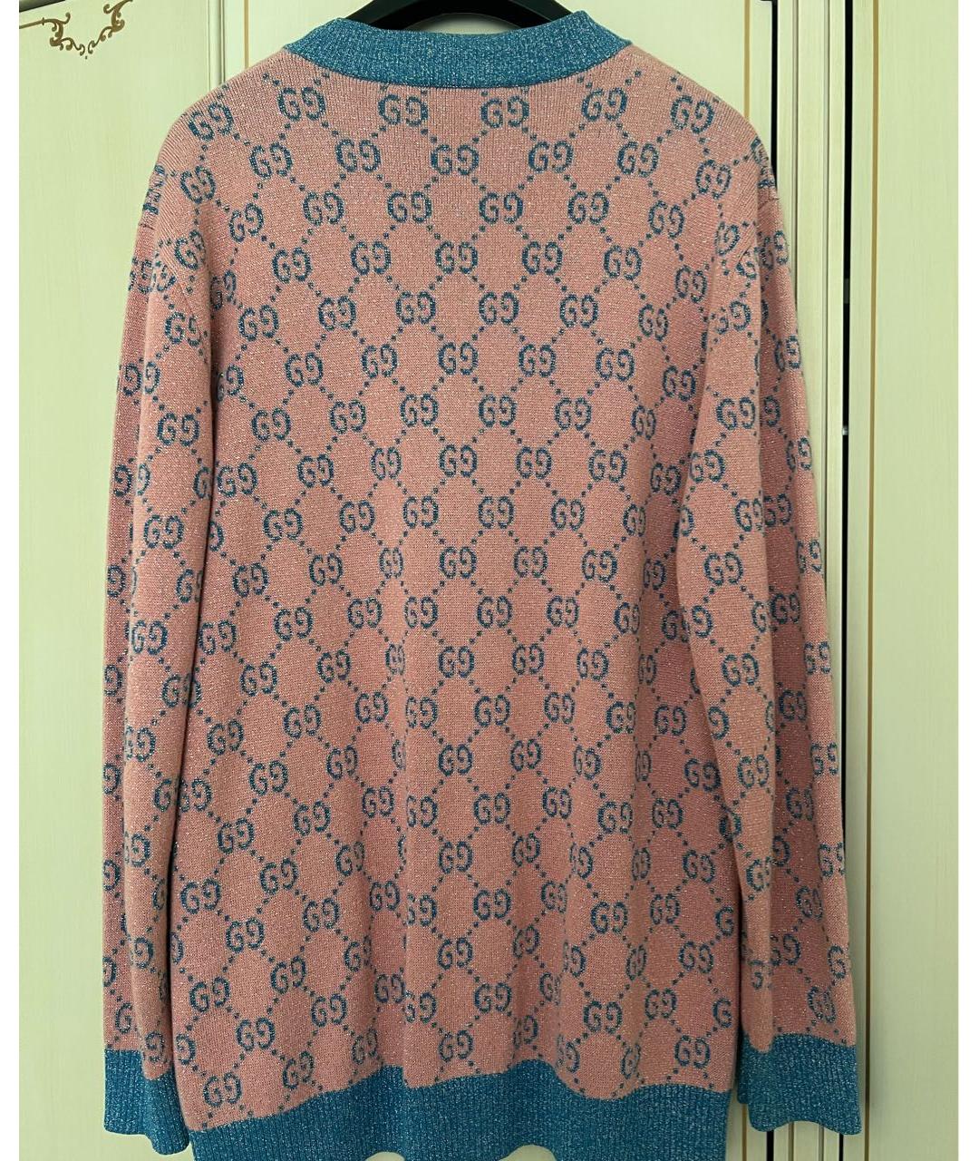 GUCCI Голубой полиэстеровый кардиган, фото 3