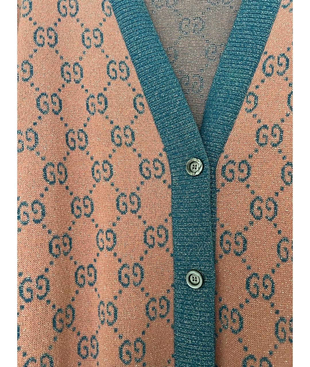 GUCCI Голубой полиэстеровый кардиган, фото 4