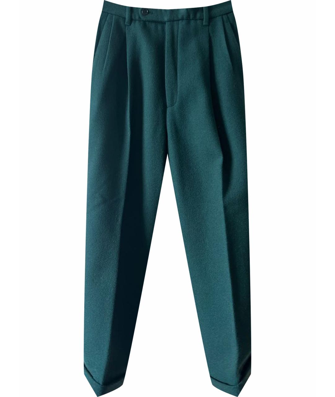 GUCCI Зеленые шерстяные брюки широкие, фото 1