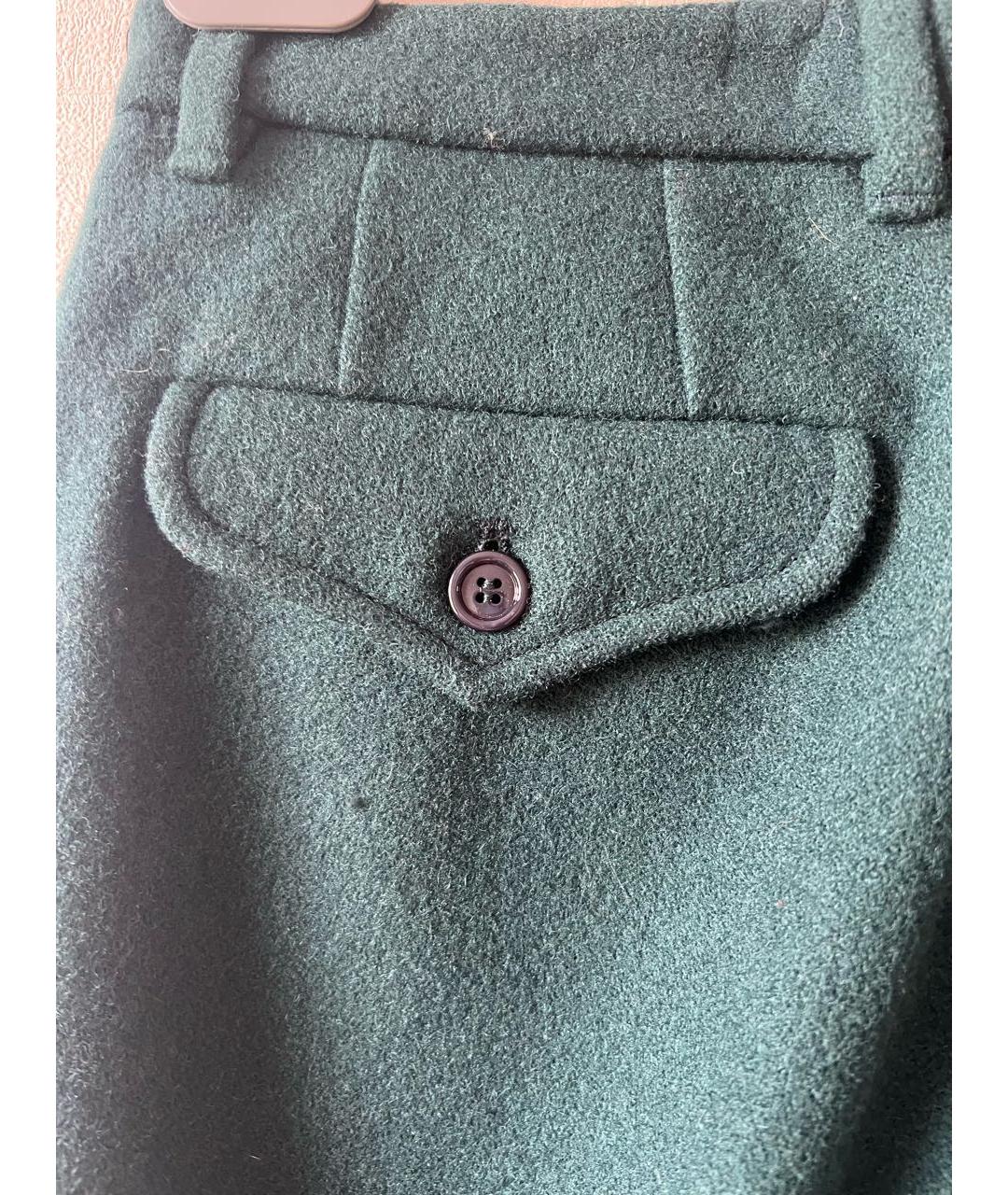 GUCCI Зеленые шерстяные брюки широкие, фото 4