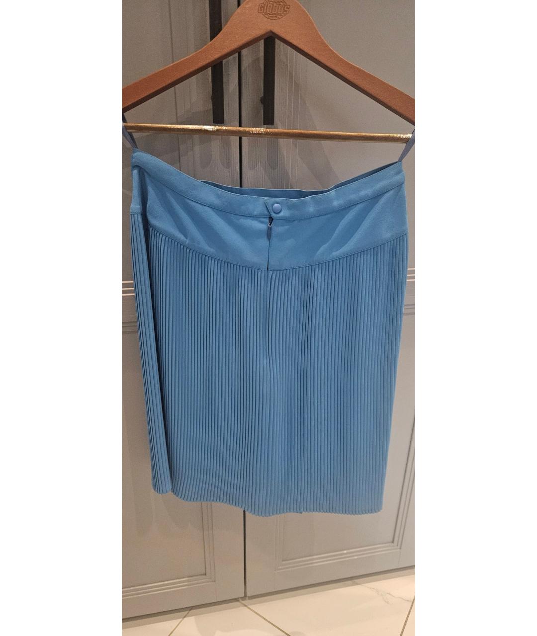 THIERRY MUGLER VINTAGE Бирюзовая полиэстеровая юбка мини, фото 2