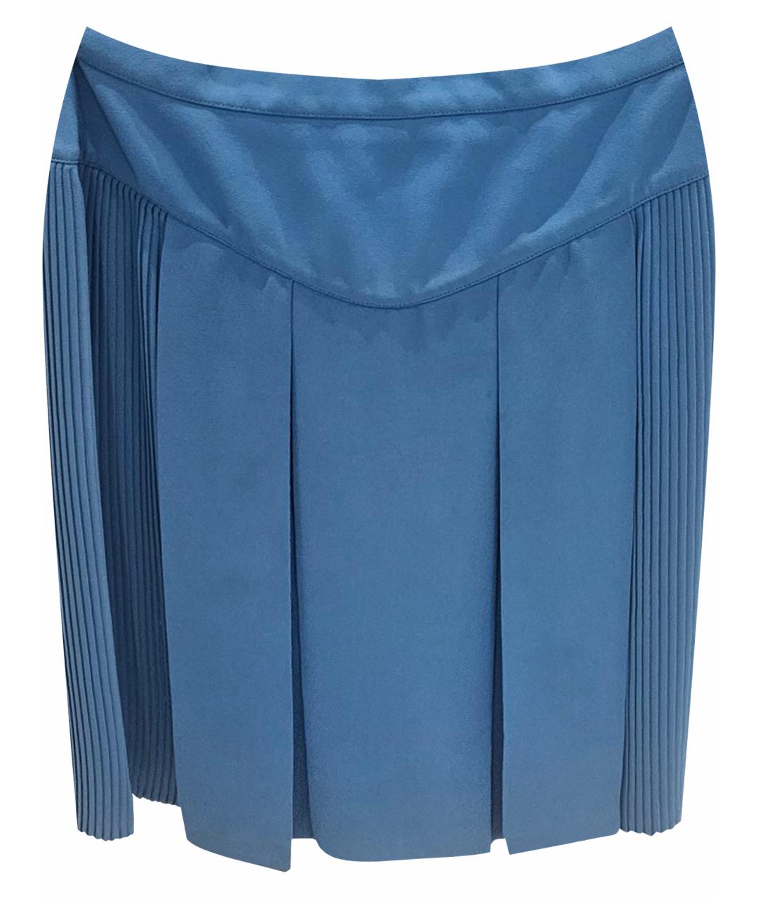 THIERRY MUGLER VINTAGE Бирюзовая полиэстеровая юбка мини, фото 1