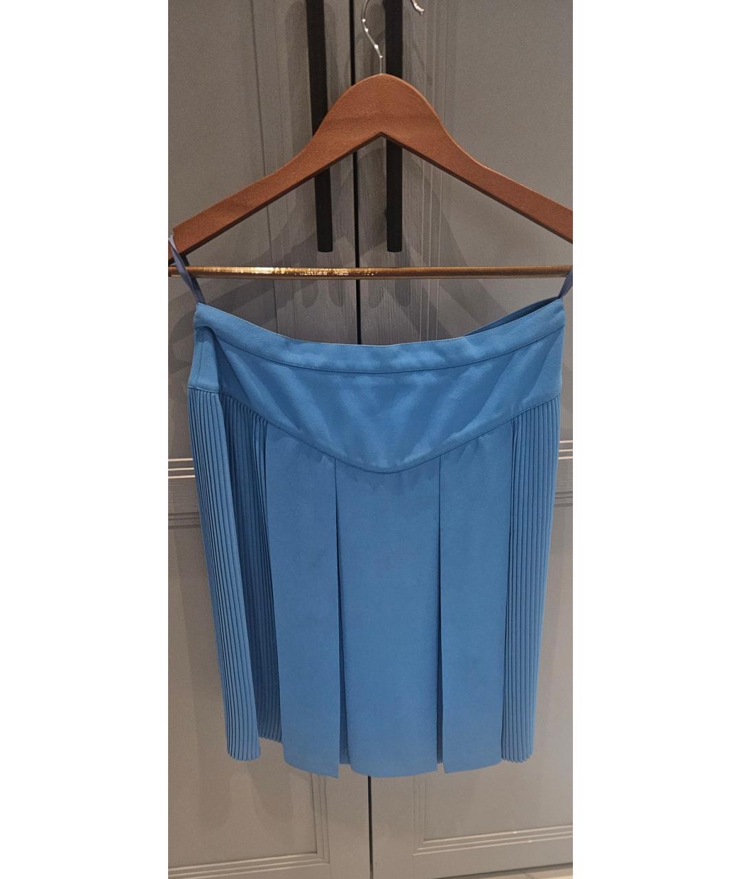 THIERRY MUGLER VINTAGE Бирюзовая полиэстеровая юбка мини, фото 5