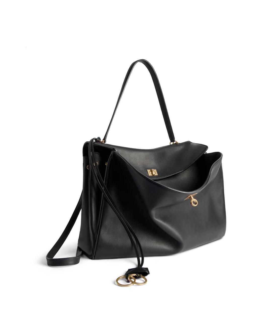 BALENCIAGA Черная кожаная сумка тоут, фото 2