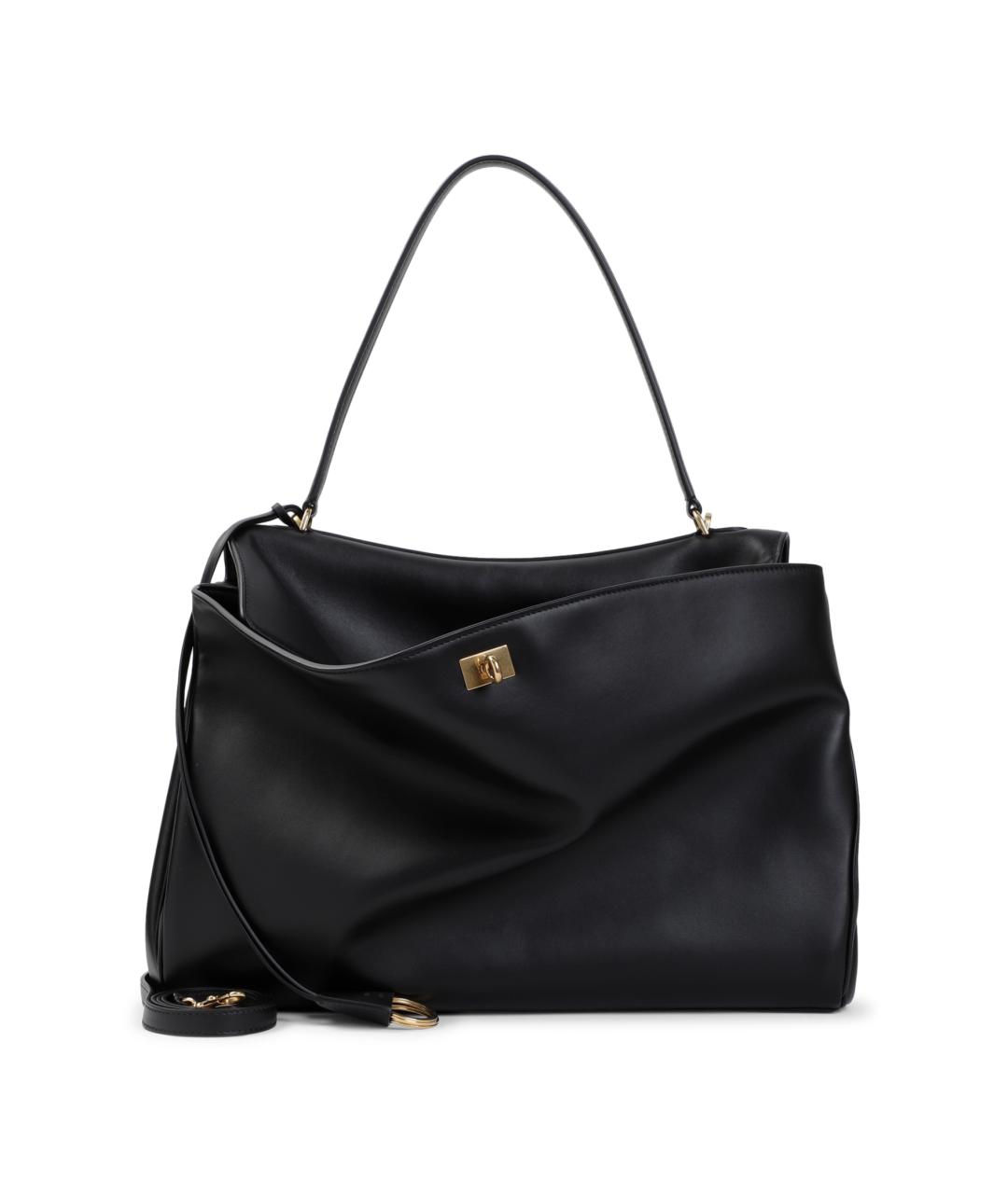 BALENCIAGA Черная кожаная сумка тоут, фото 1