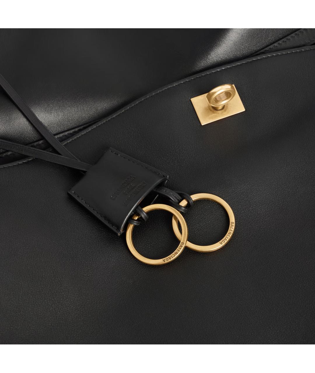 BALENCIAGA Черная кожаная сумка тоут, фото 6