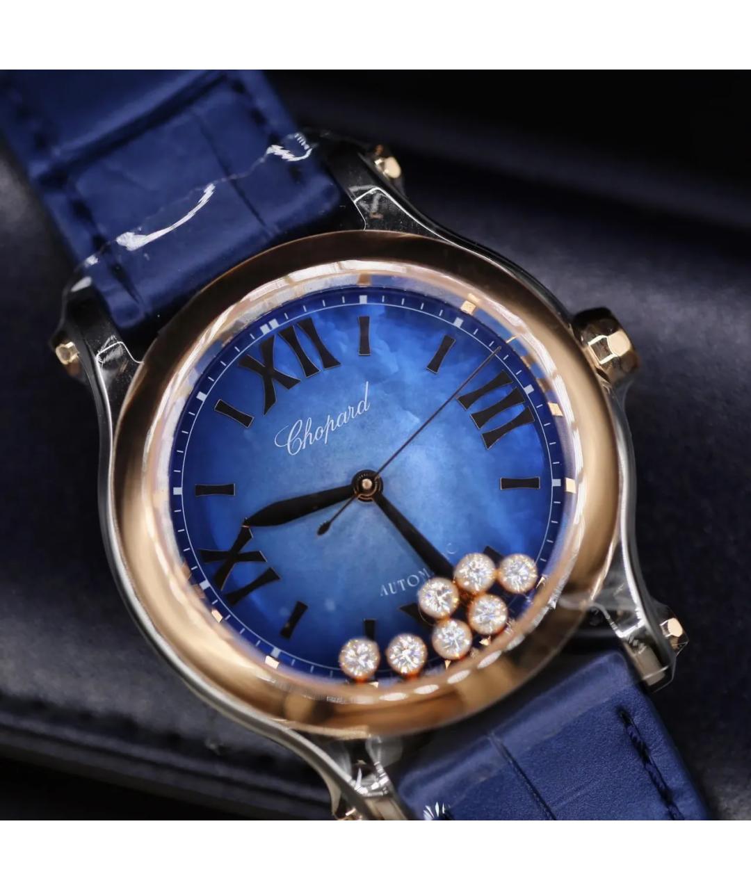 CHOPARD Синие часы из розового золота, фото 2