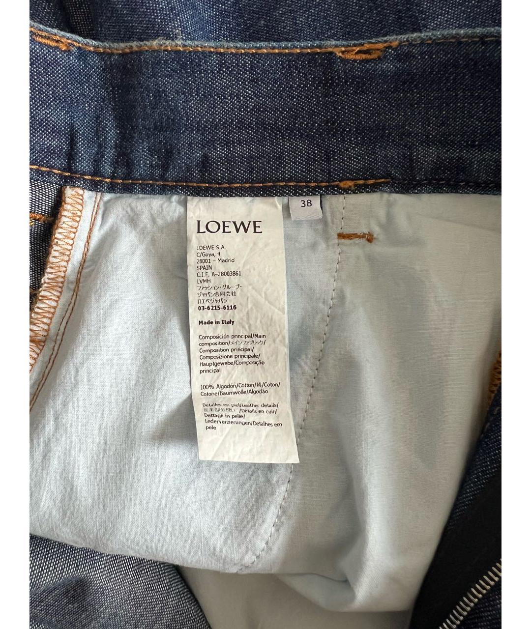 LOEWE Синие хлопковые прямые джинсы, фото 4
