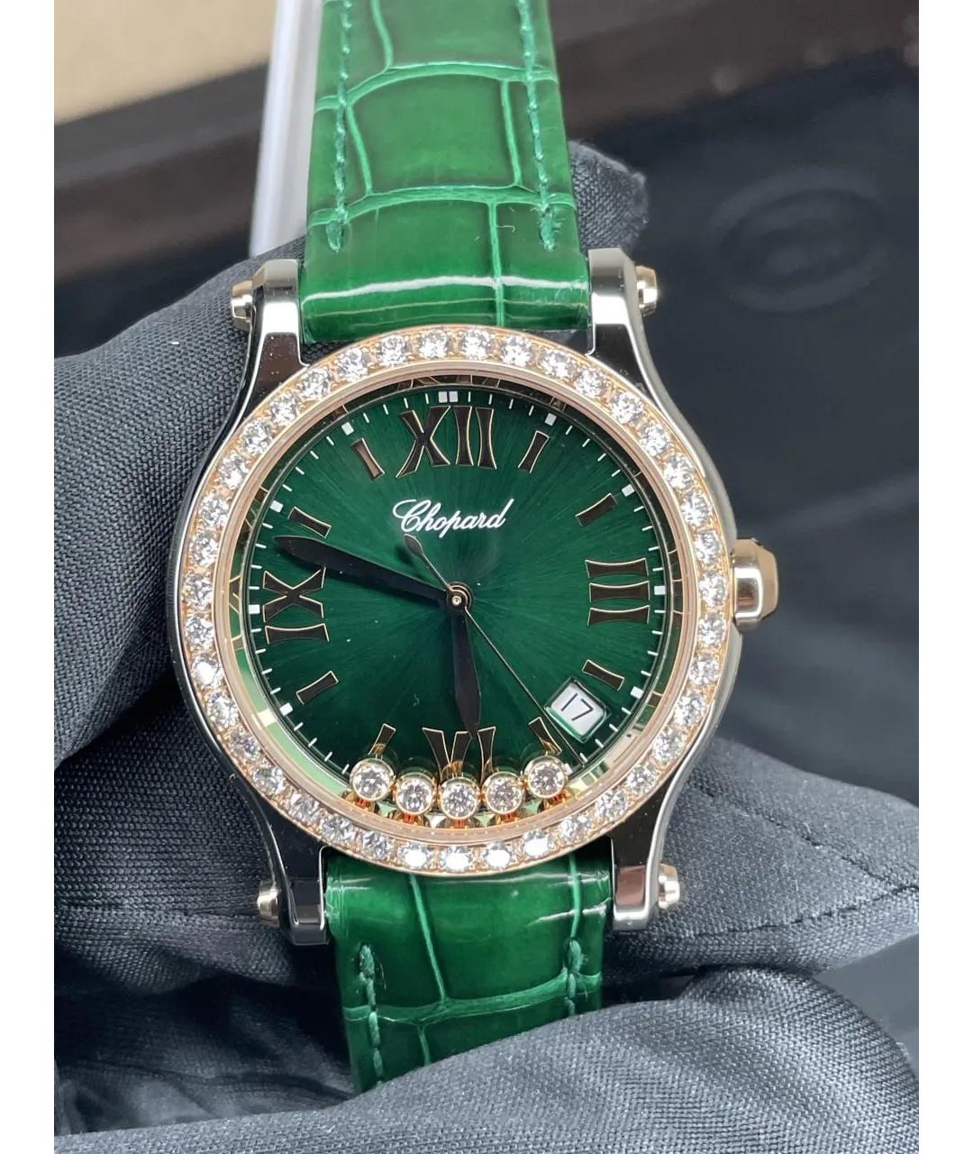 CHOPARD Зеленые часы из розового золота, фото 2