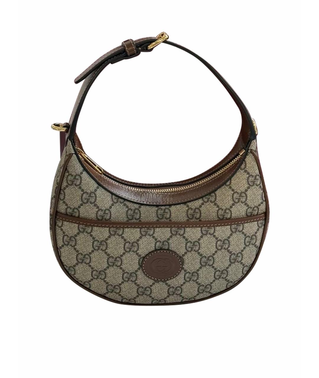 GUCCI Коричневая кожаная сумка через плечо, фото 1