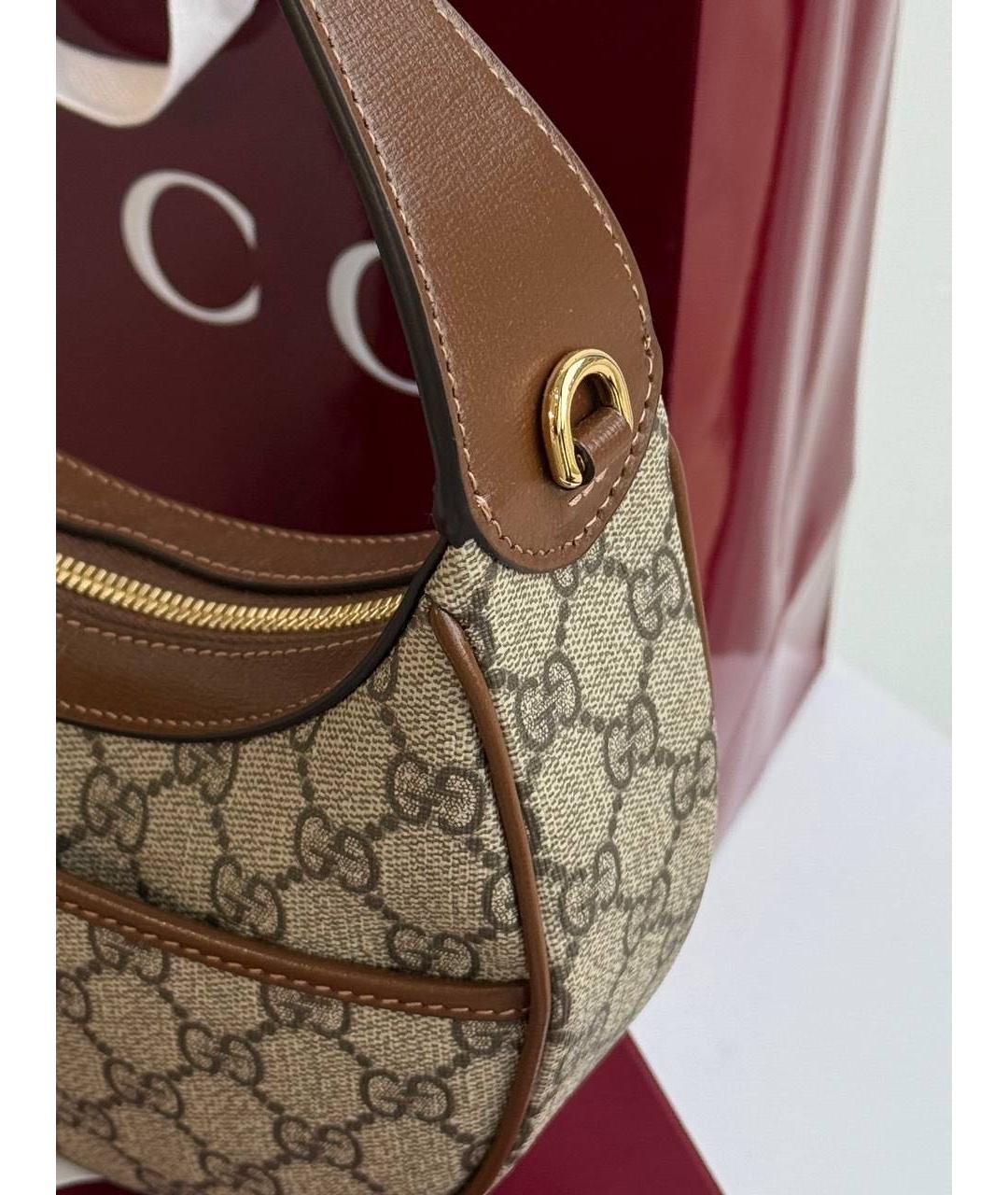 GUCCI Коричневая кожаная сумка через плечо, фото 3