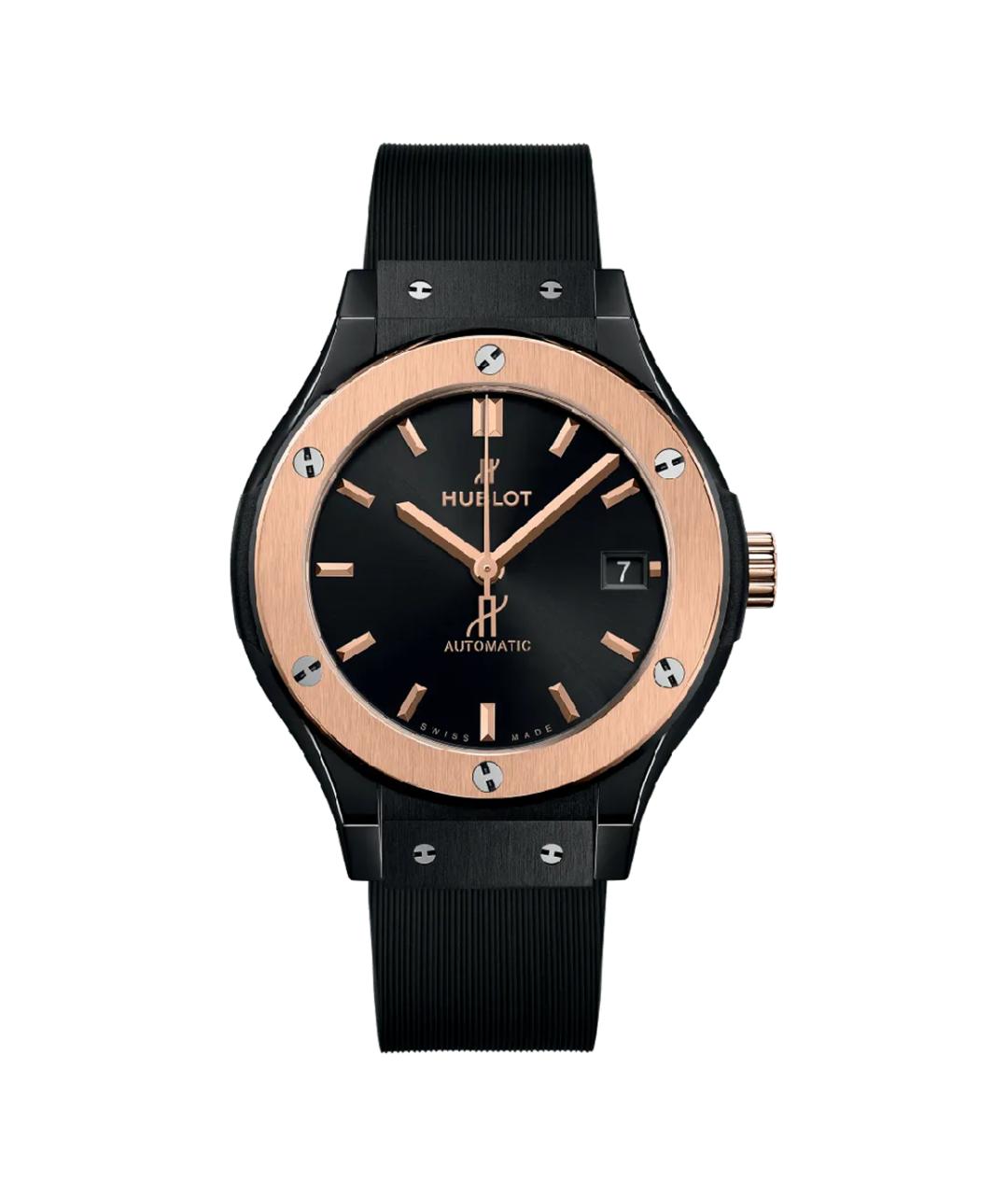 HUBLOT Черные часы из розового золота, фото 2