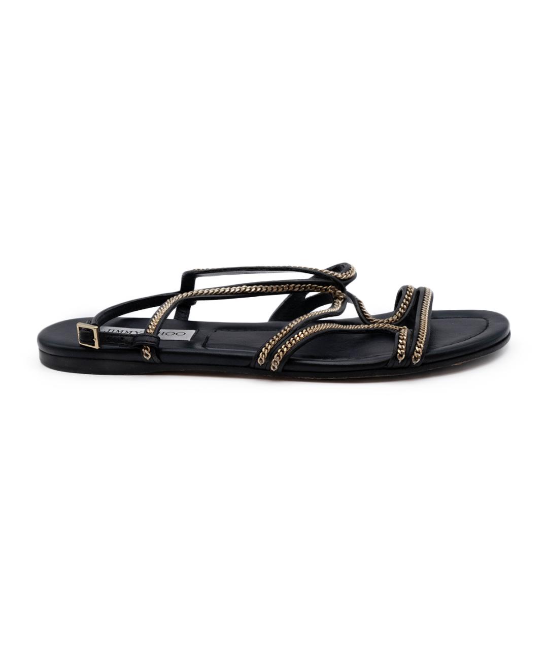 JIMMY CHOO Черные кожаные сандалии, фото 6