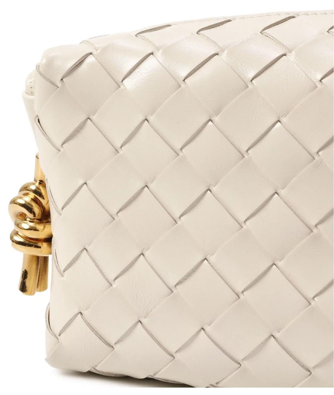 BOTTEGA VENETA Белая кожаная сумка через плечо, фото 2