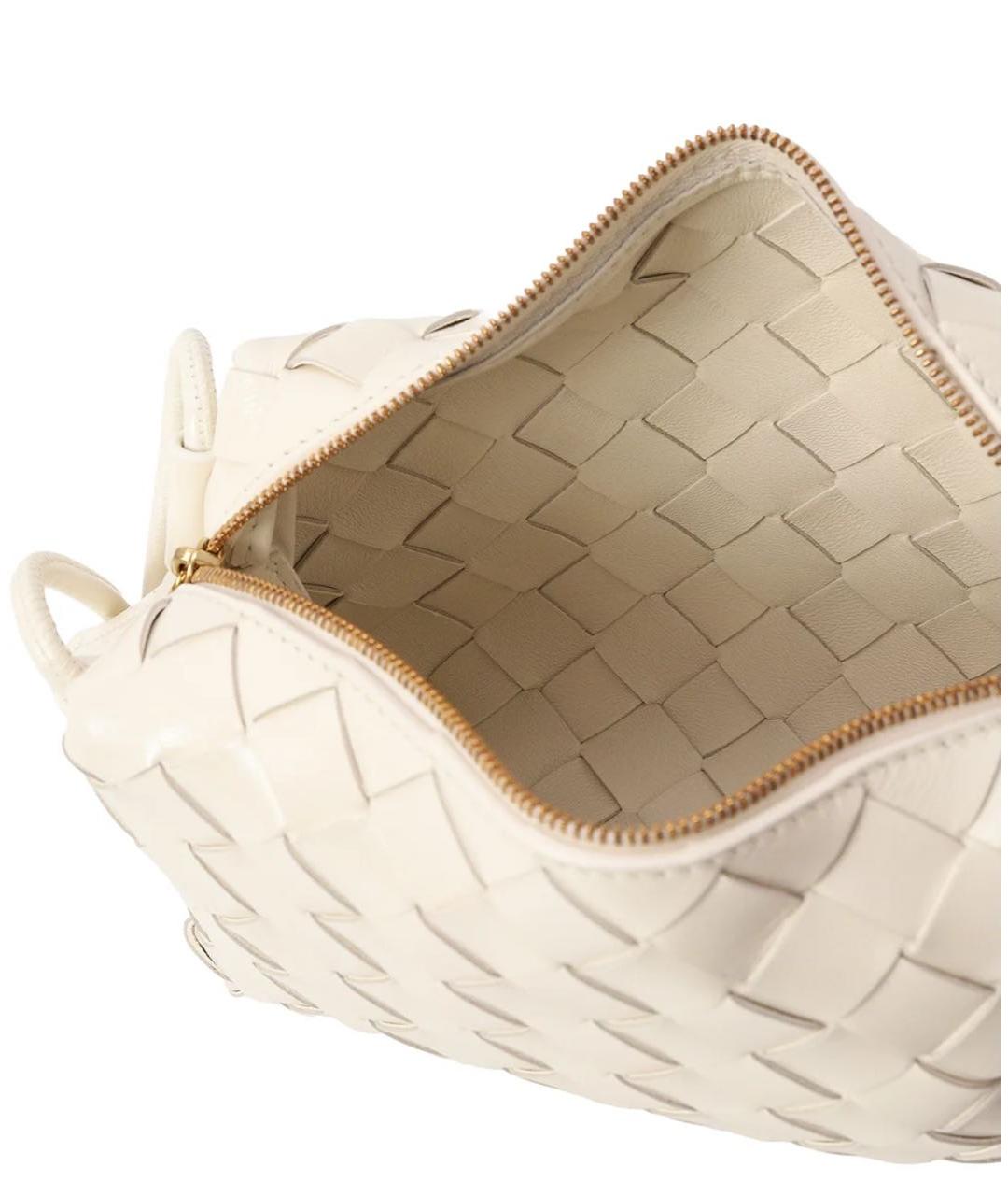 BOTTEGA VENETA Белая кожаная сумка через плечо, фото 3