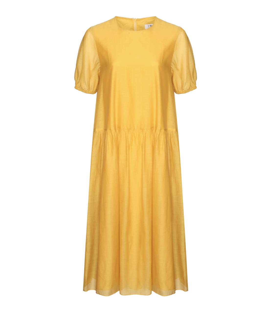 'S MAX MARA Горчичное хлопковое повседневное платье, фото 1