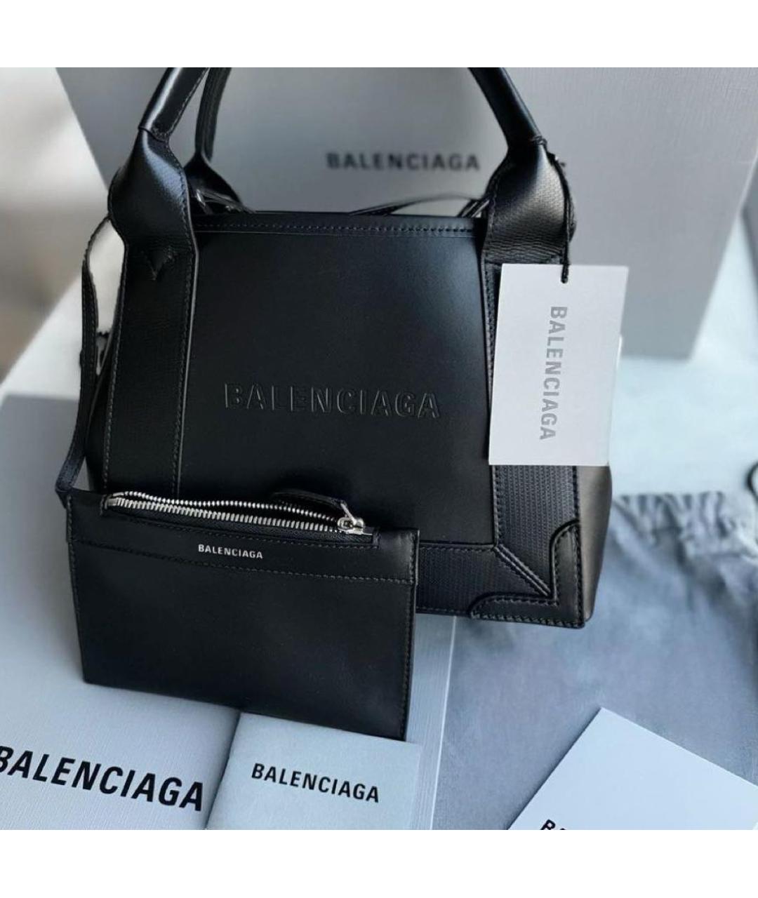 BALENCIAGA Черная кожаная сумка через плечо, фото 3