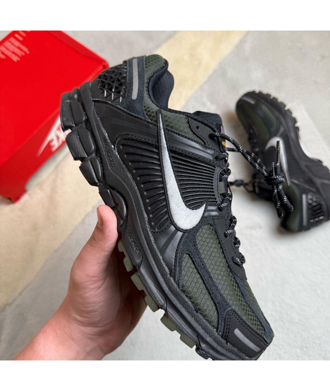 NIKE Черные текстильные низкие кроссовки / кеды, фото 6