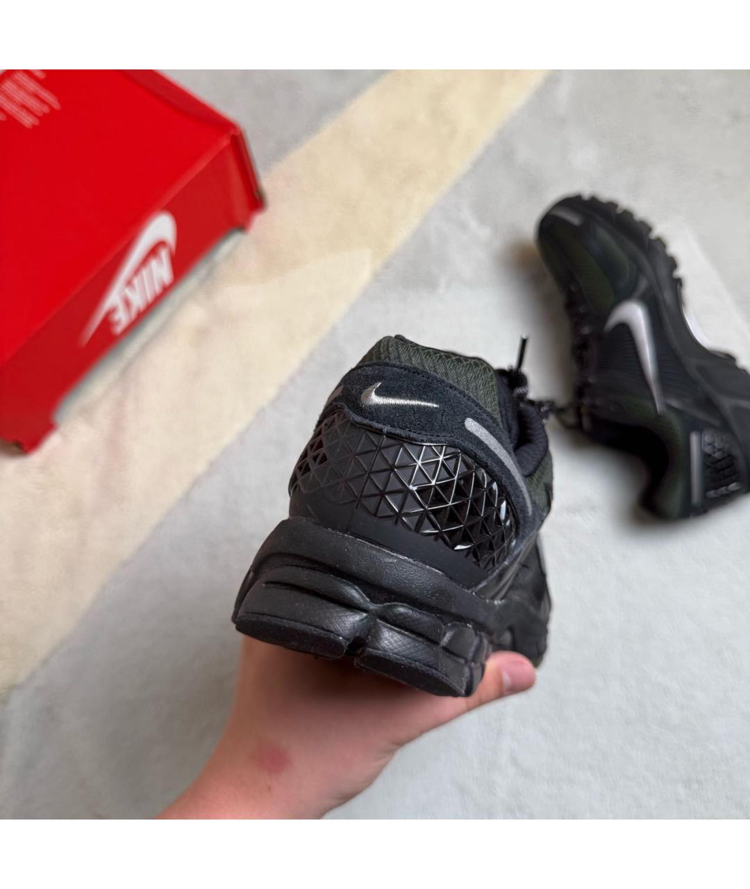 NIKE Черные текстильные низкие кроссовки / кеды, фото 3