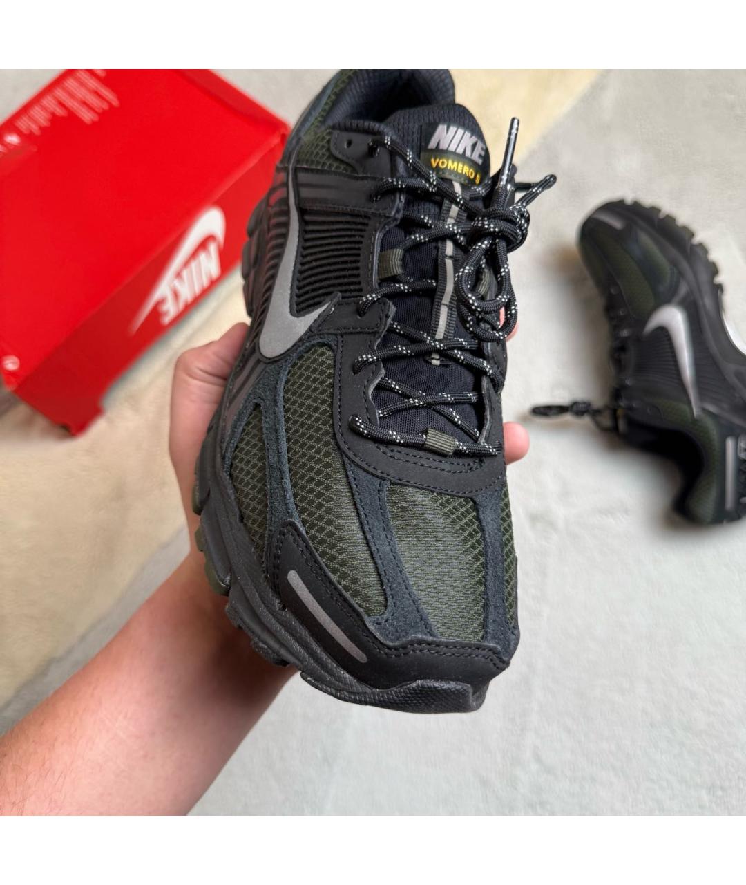 NIKE Черные текстильные низкие кроссовки / кеды, фото 7