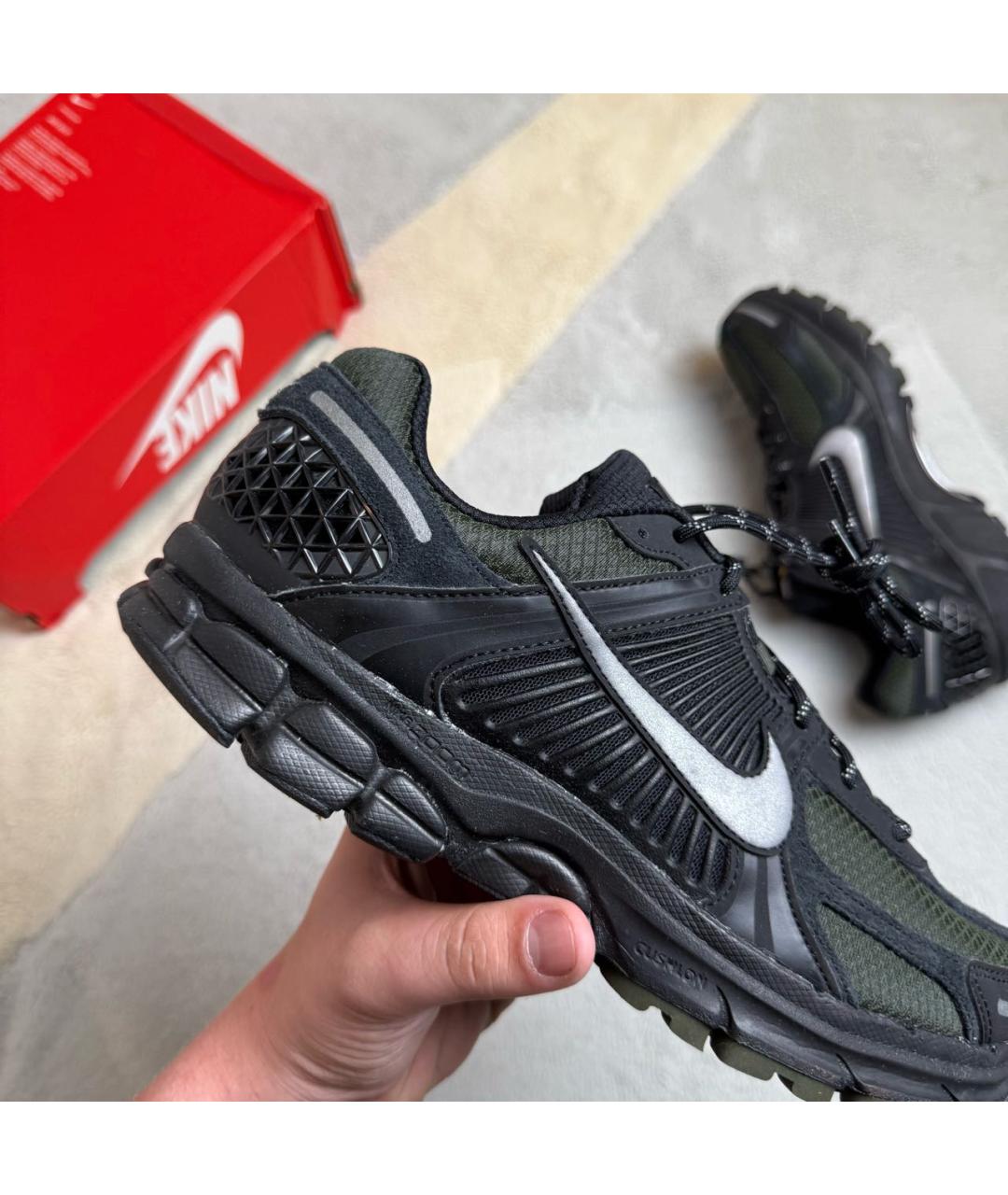 NIKE Черные текстильные низкие кроссовки / кеды, фото 5