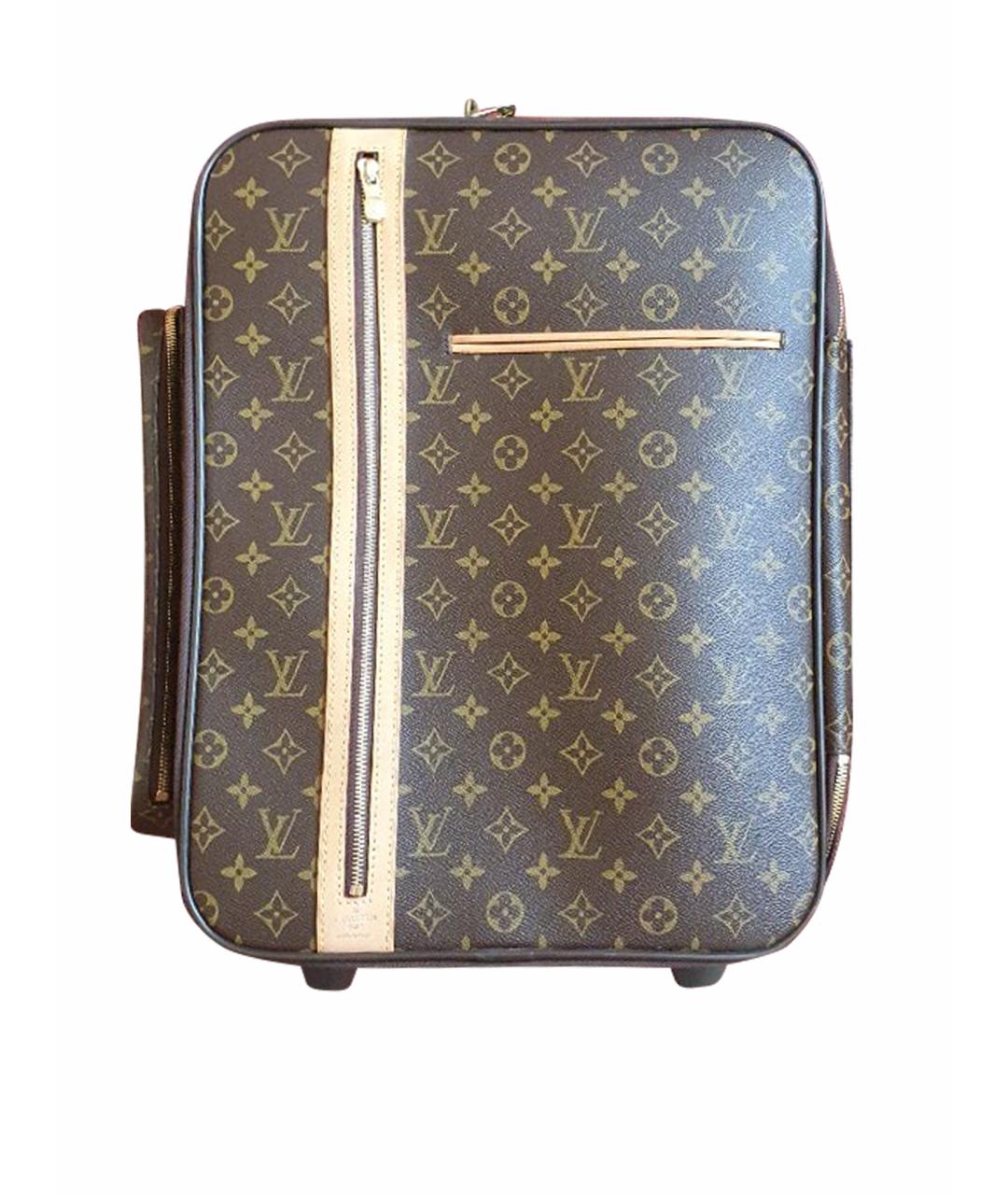 LOUIS VUITTON Коричневый чемодан из искусственной кожи, фото 1