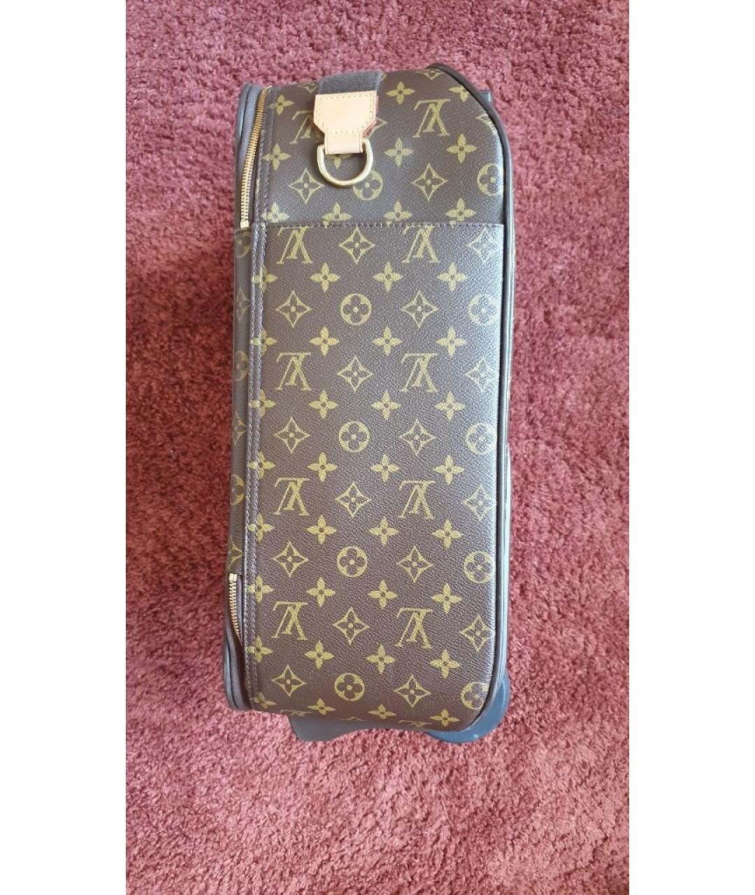 LOUIS VUITTON Коричневый чемодан из искусственной кожи, фото 8