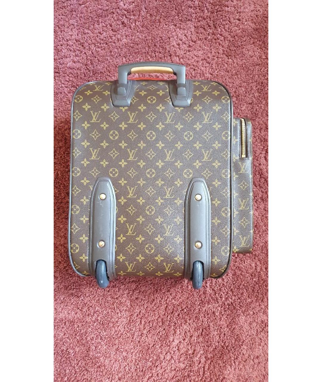LOUIS VUITTON Коричневый чемодан из искусственной кожи, фото 6