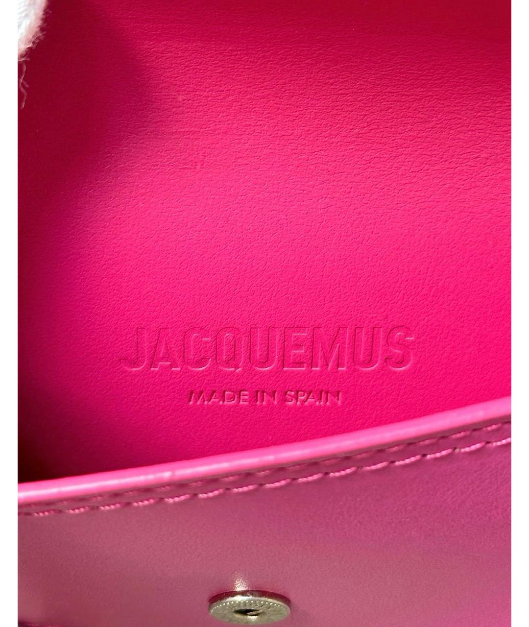 JACQUEMUS Розовая кожаная сумка через плечо, фото 7