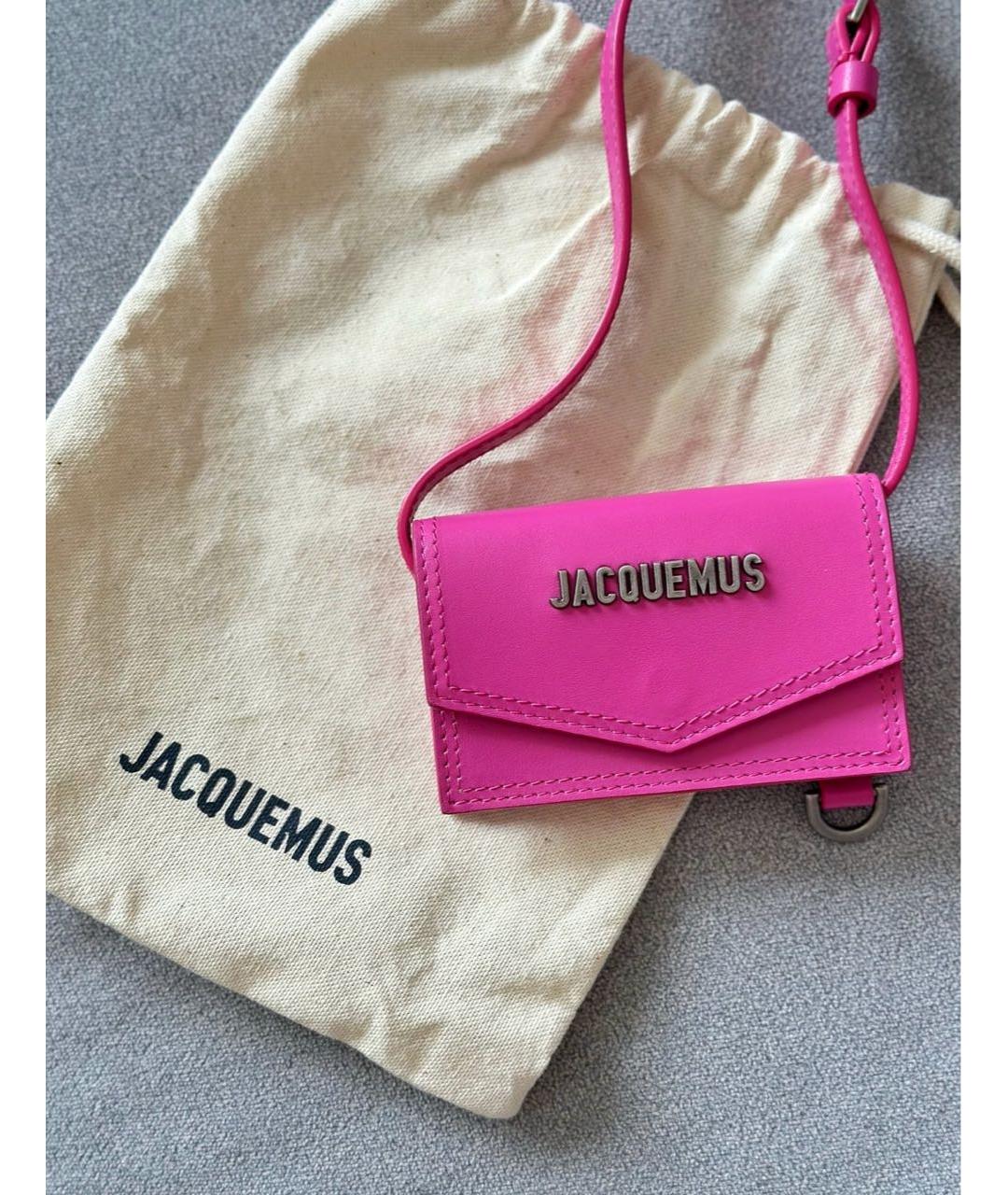 JACQUEMUS Розовая кожаная сумка через плечо, фото 2