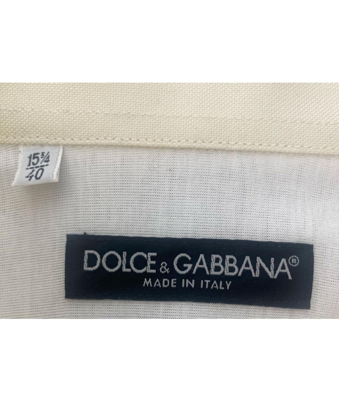 DOLCE&GABBANA Белая хлопковая кэжуал рубашка, фото 8