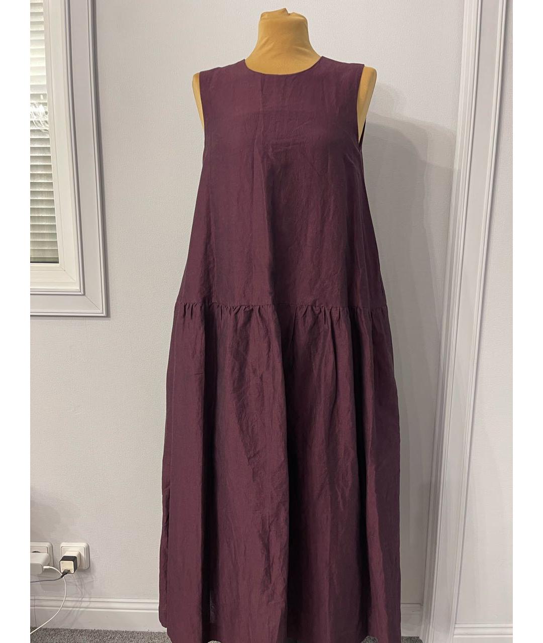 'S MAX MARA Бордовое хлопковое повседневное платье, фото 2