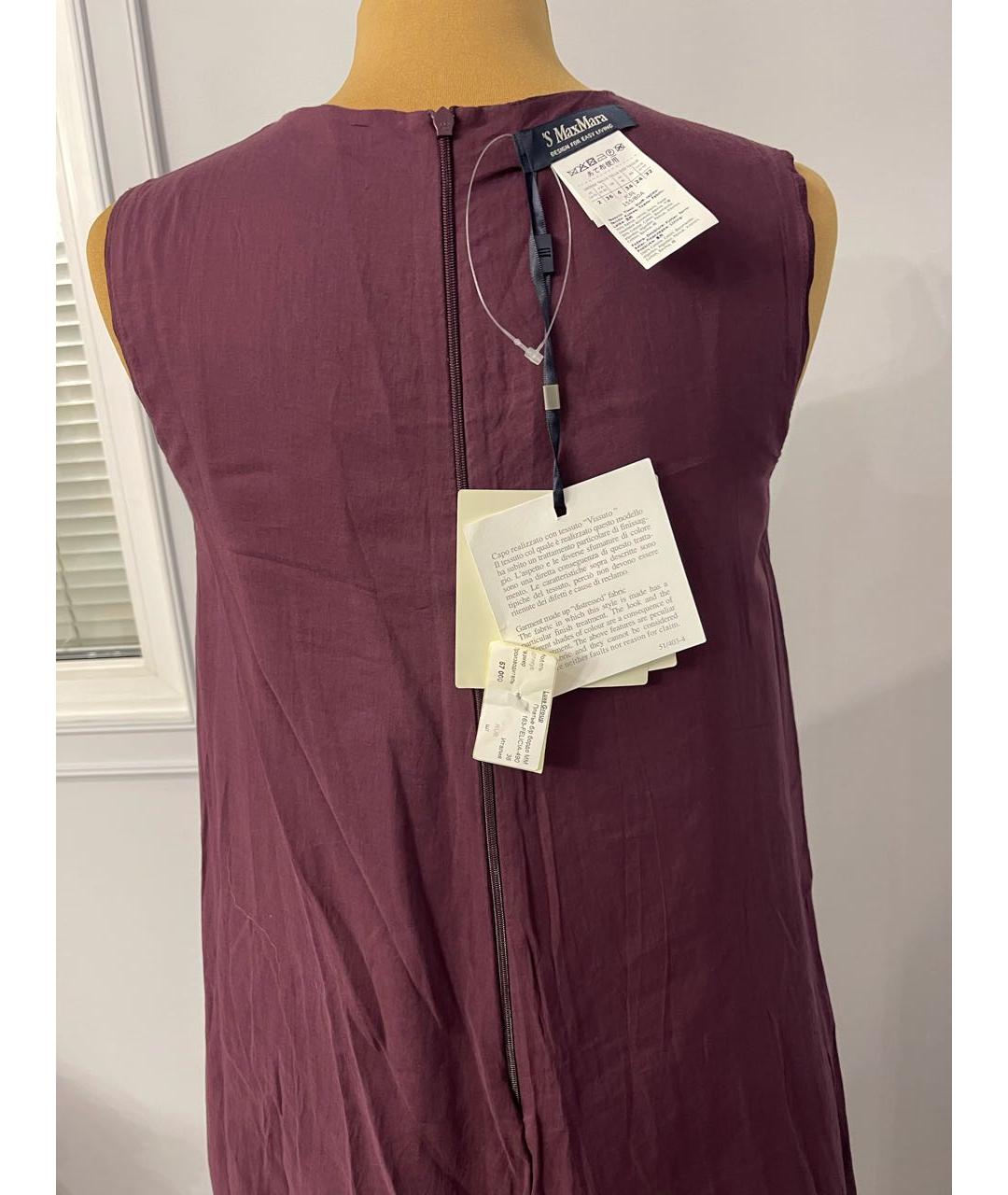 'S MAX MARA Бордовое хлопковое повседневное платье, фото 4