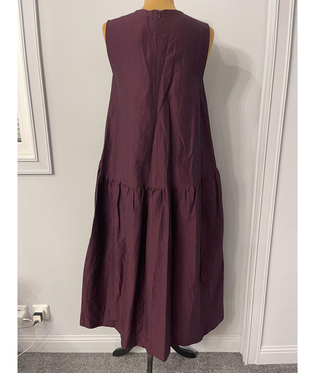 'S MAX MARA Бордовое хлопковое повседневное платье, фото 3