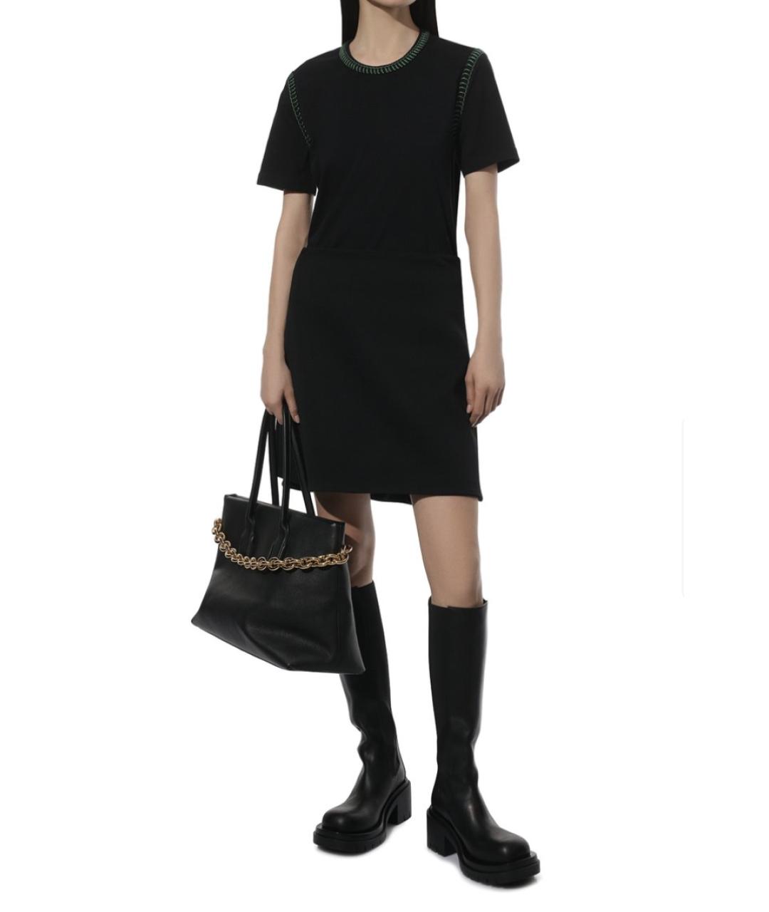 BOTTEGA VENETA Черная хлопковая футболка, фото 4