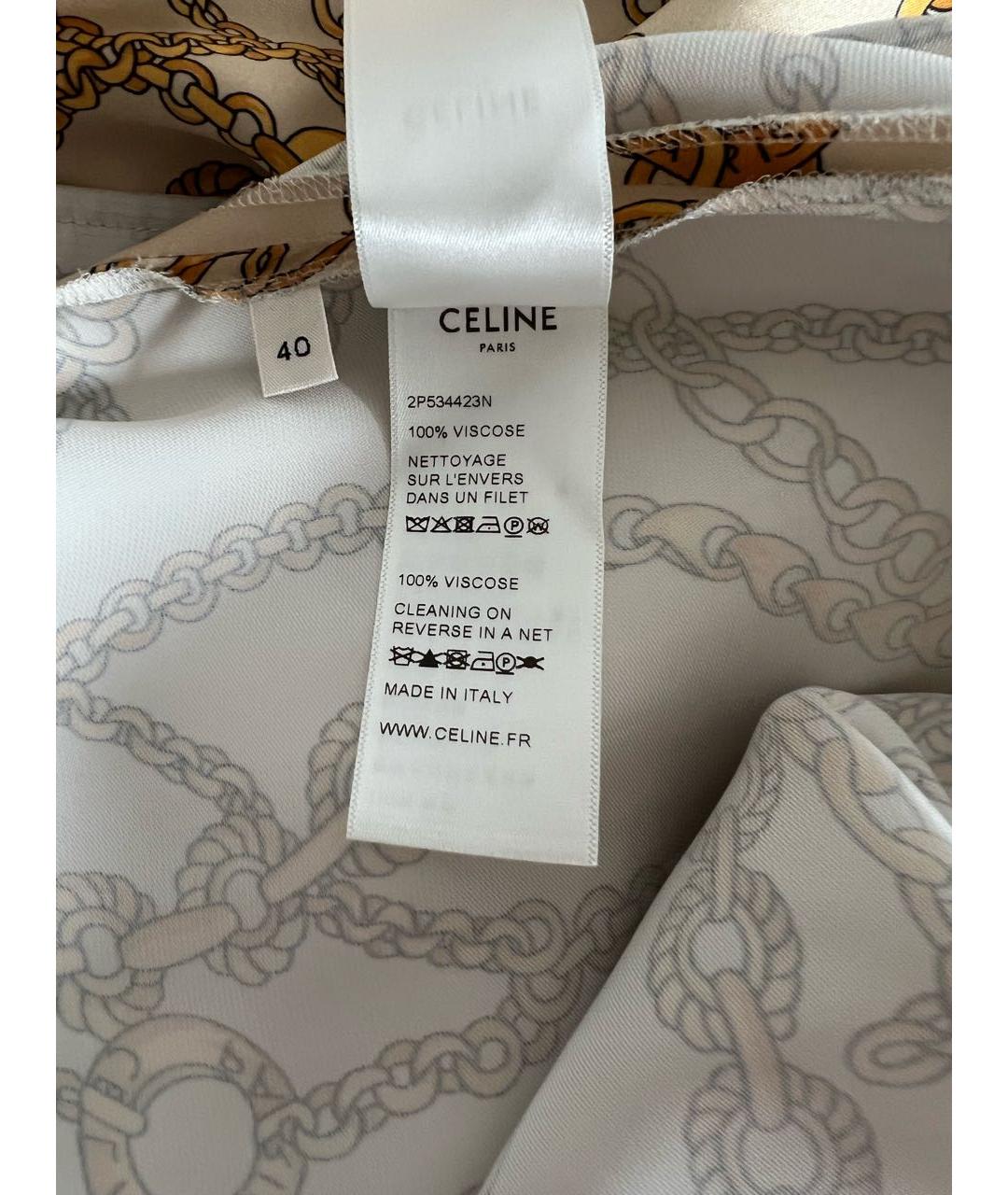 CELINE Золотые вискозные брюки широкие, фото 5