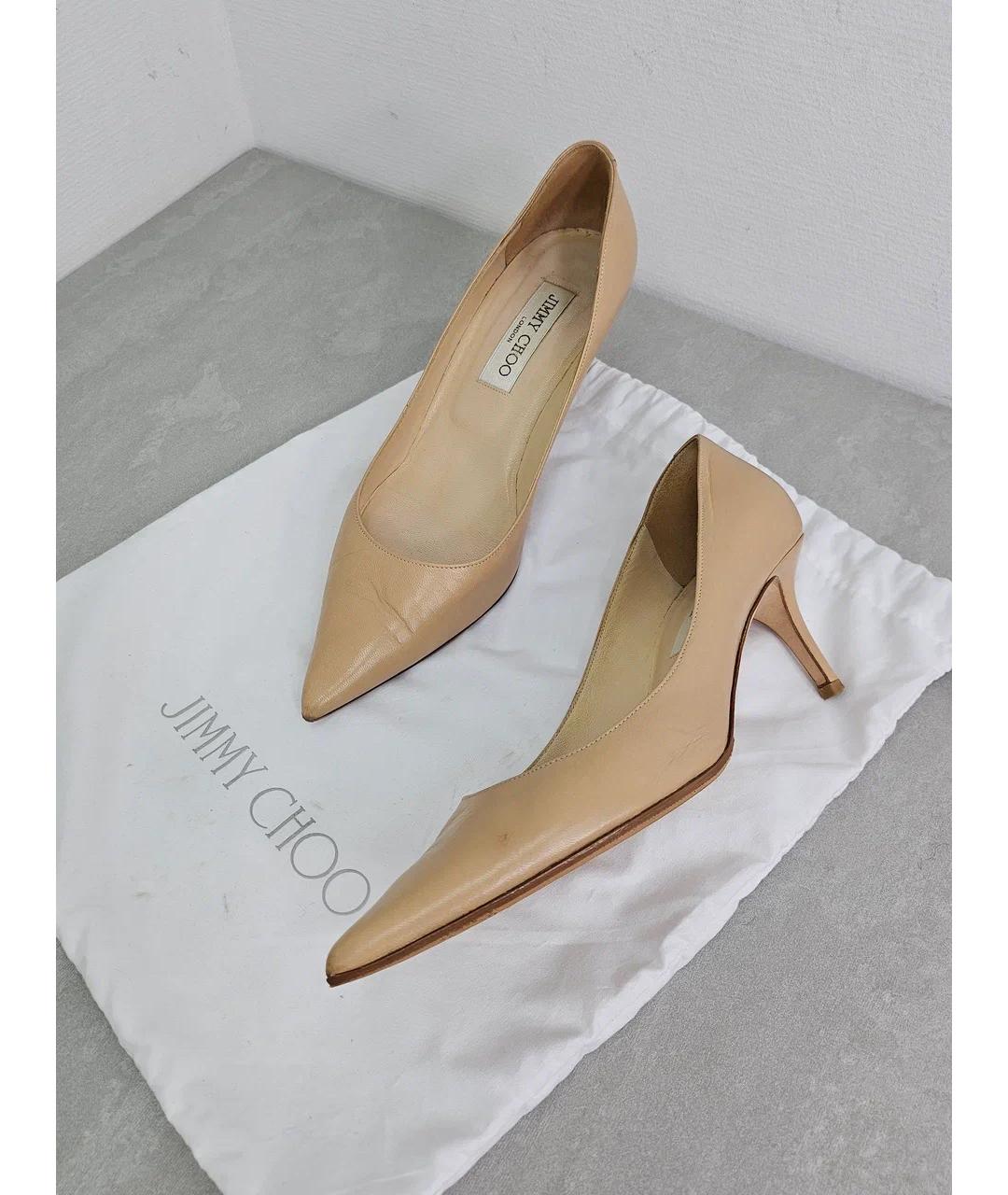 JIMMY CHOO Бежевые кожаные туфли, фото 7