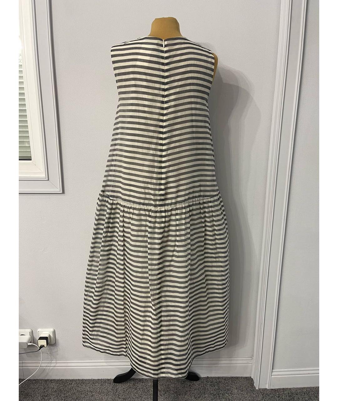 'S MAX MARA Серое хлопковое повседневное платье, фото 6