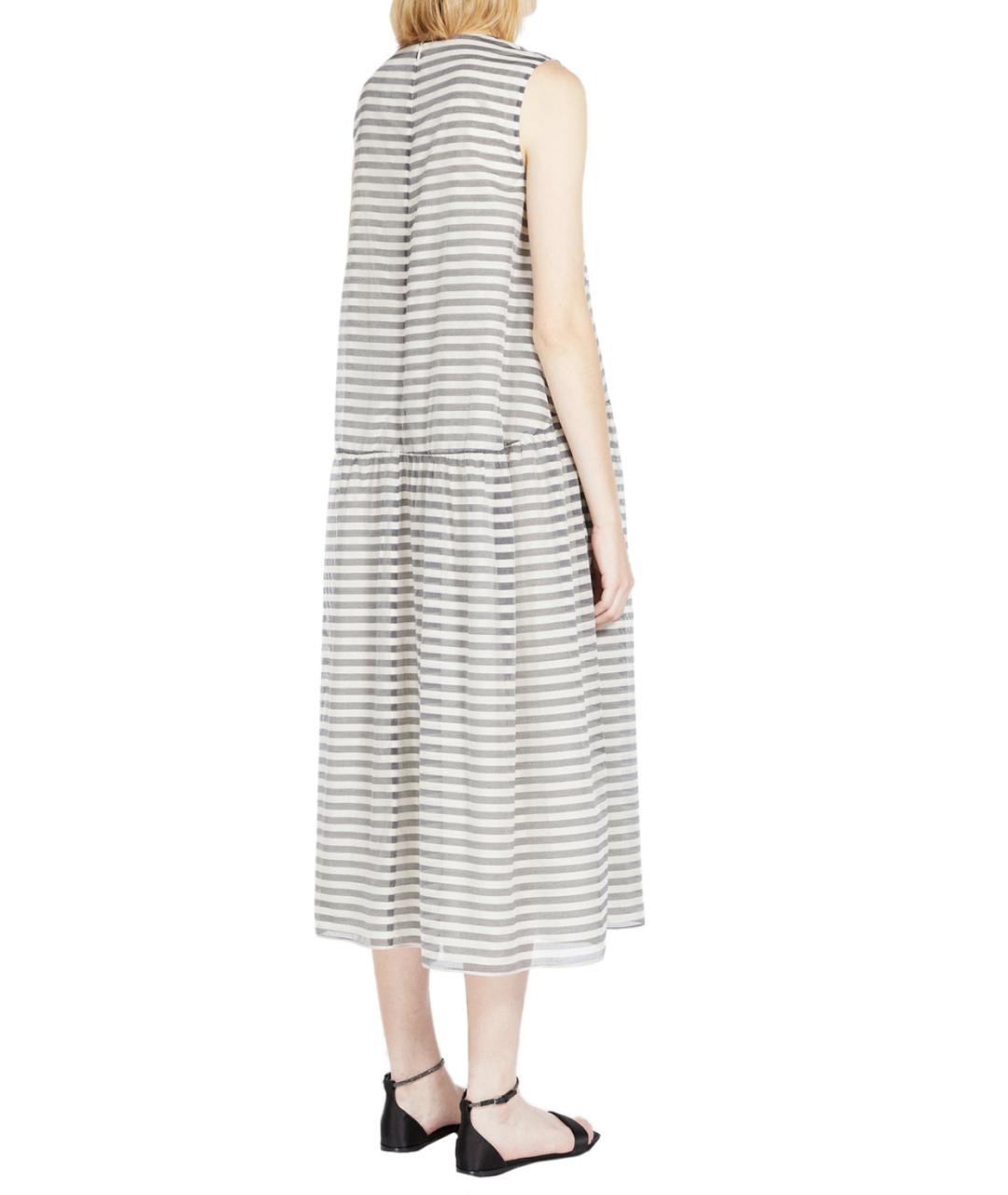 'S MAX MARA Серое хлопковое повседневное платье, фото 4