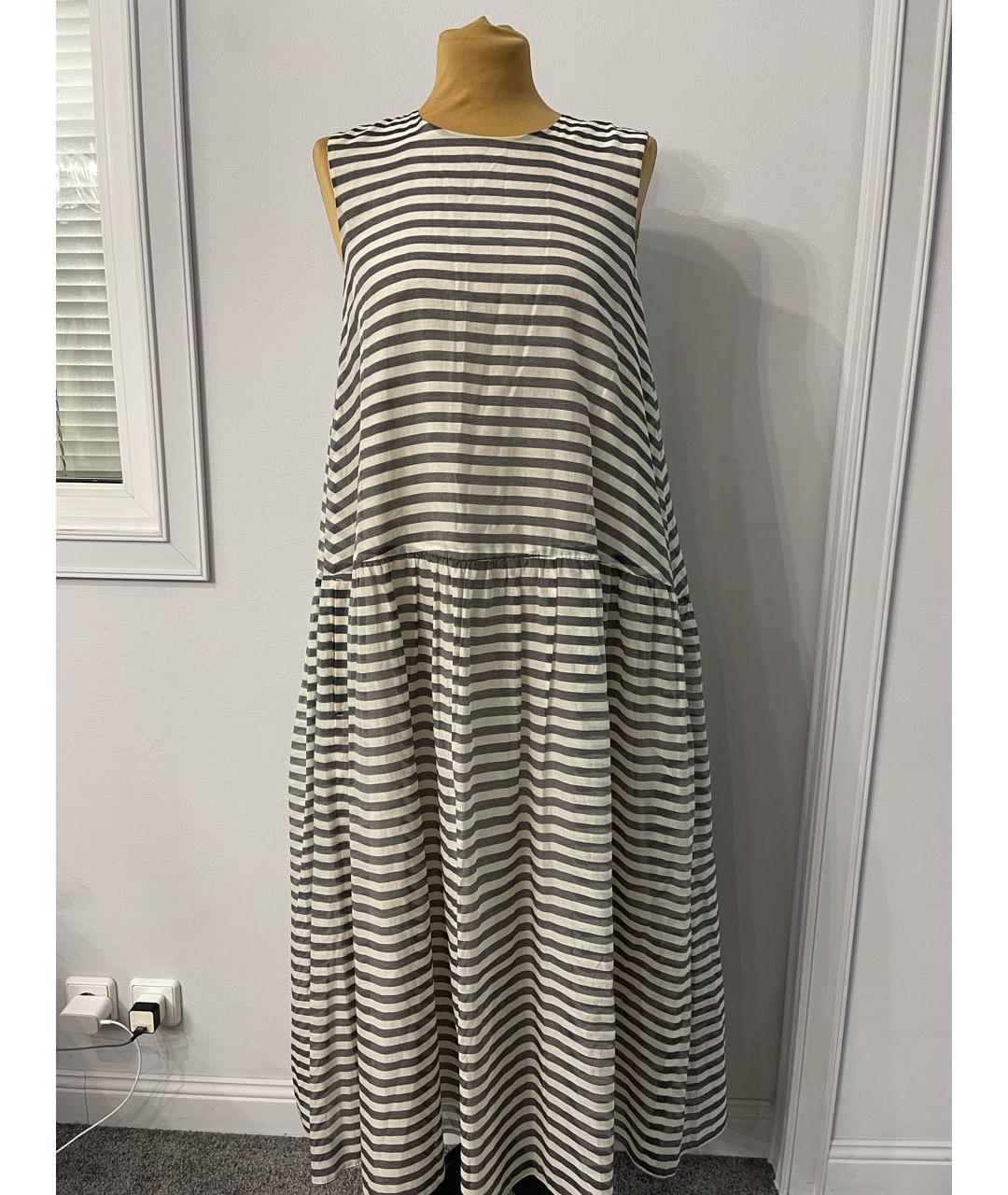 'S MAX MARA Серое хлопковое повседневное платье, фото 5