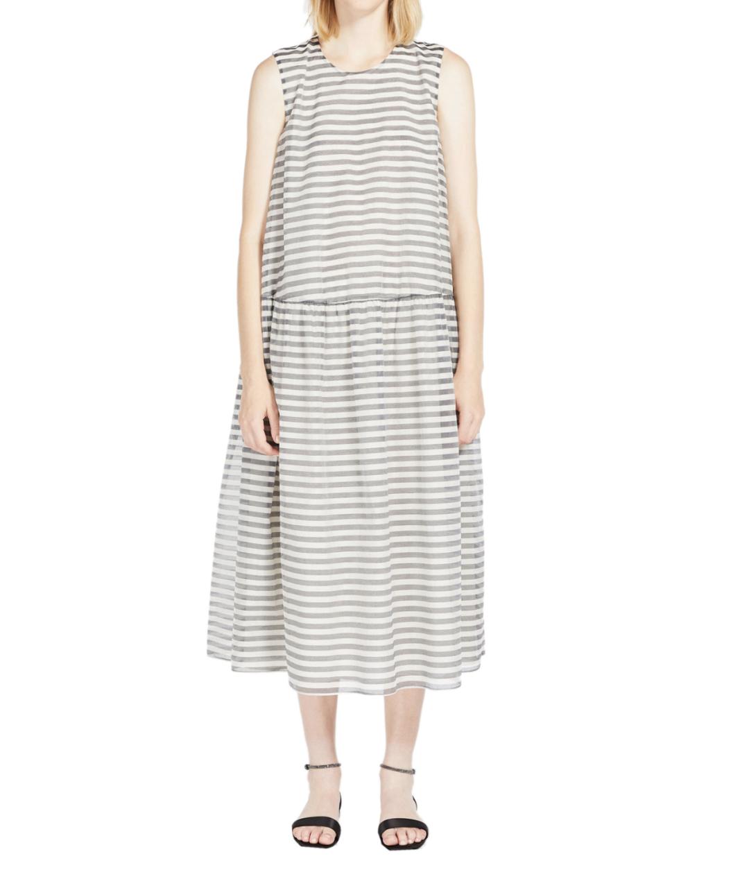 'S MAX MARA Серое хлопковое повседневное платье, фото 2
