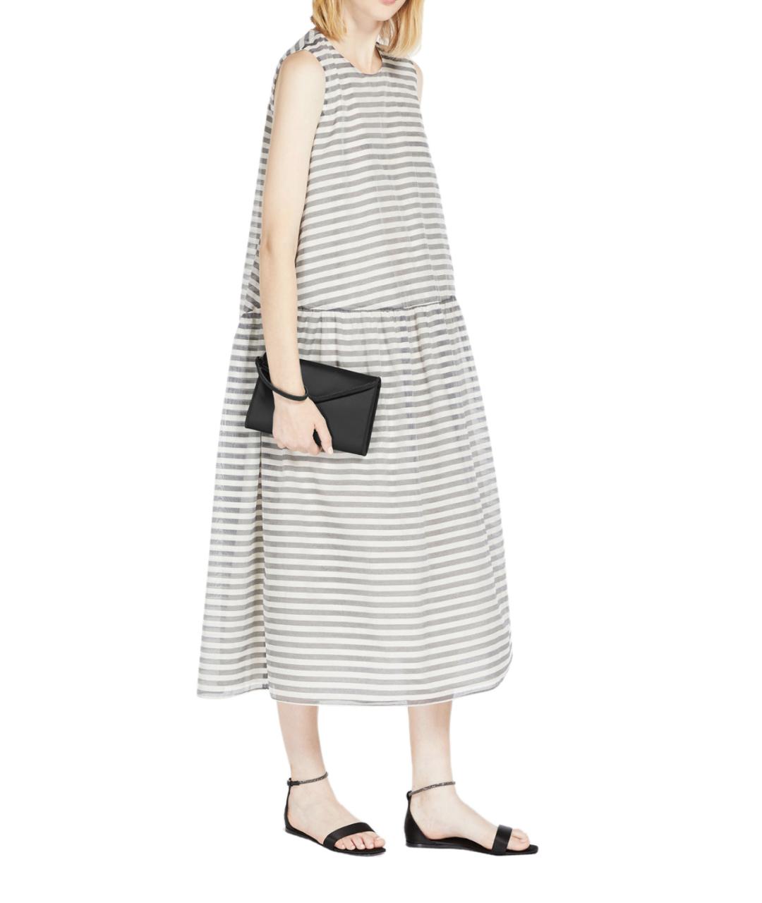 'S MAX MARA Серое хлопковое повседневное платье, фото 3