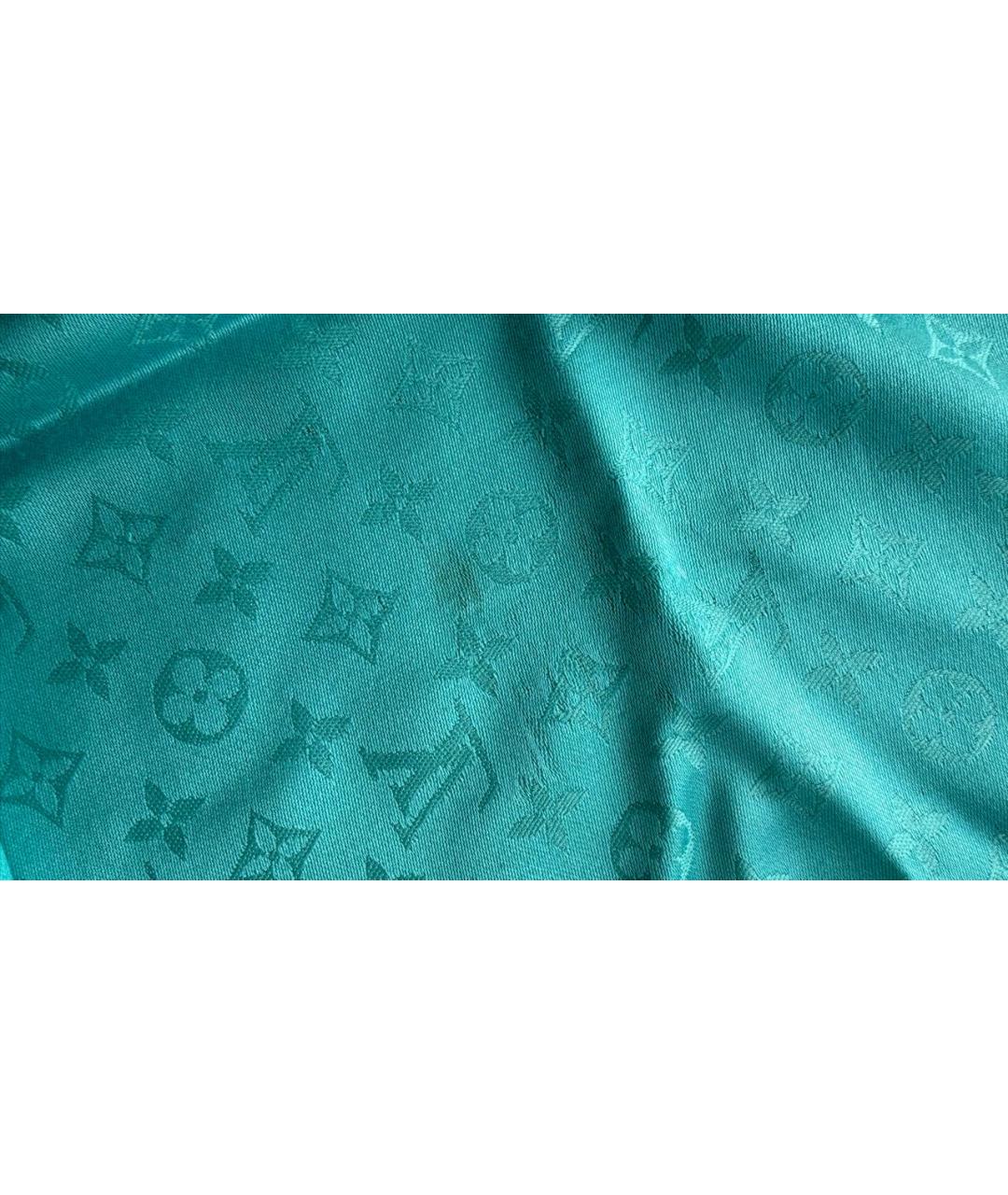 LOUIS VUITTON Бирюзовый платок, фото 6