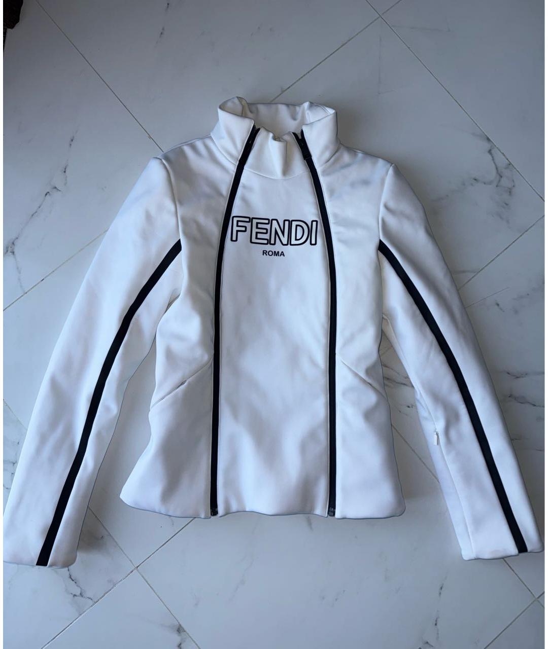 FENDI Белая деним спортивная куртка, фото 6